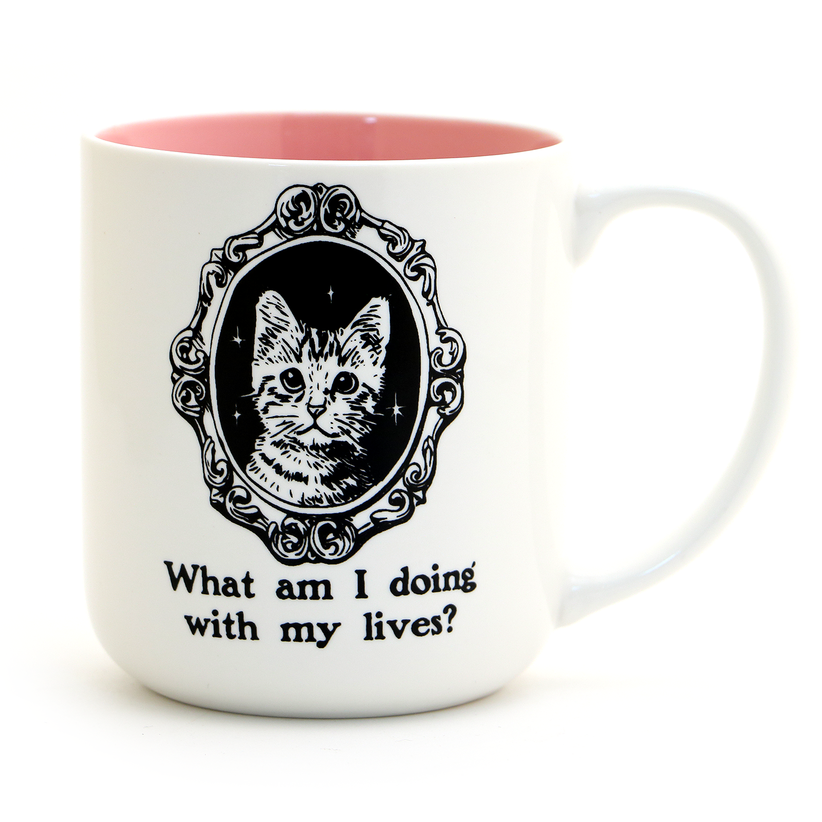 9 Lives, What am I Doing With my Lives cat mug, kitten, SIC