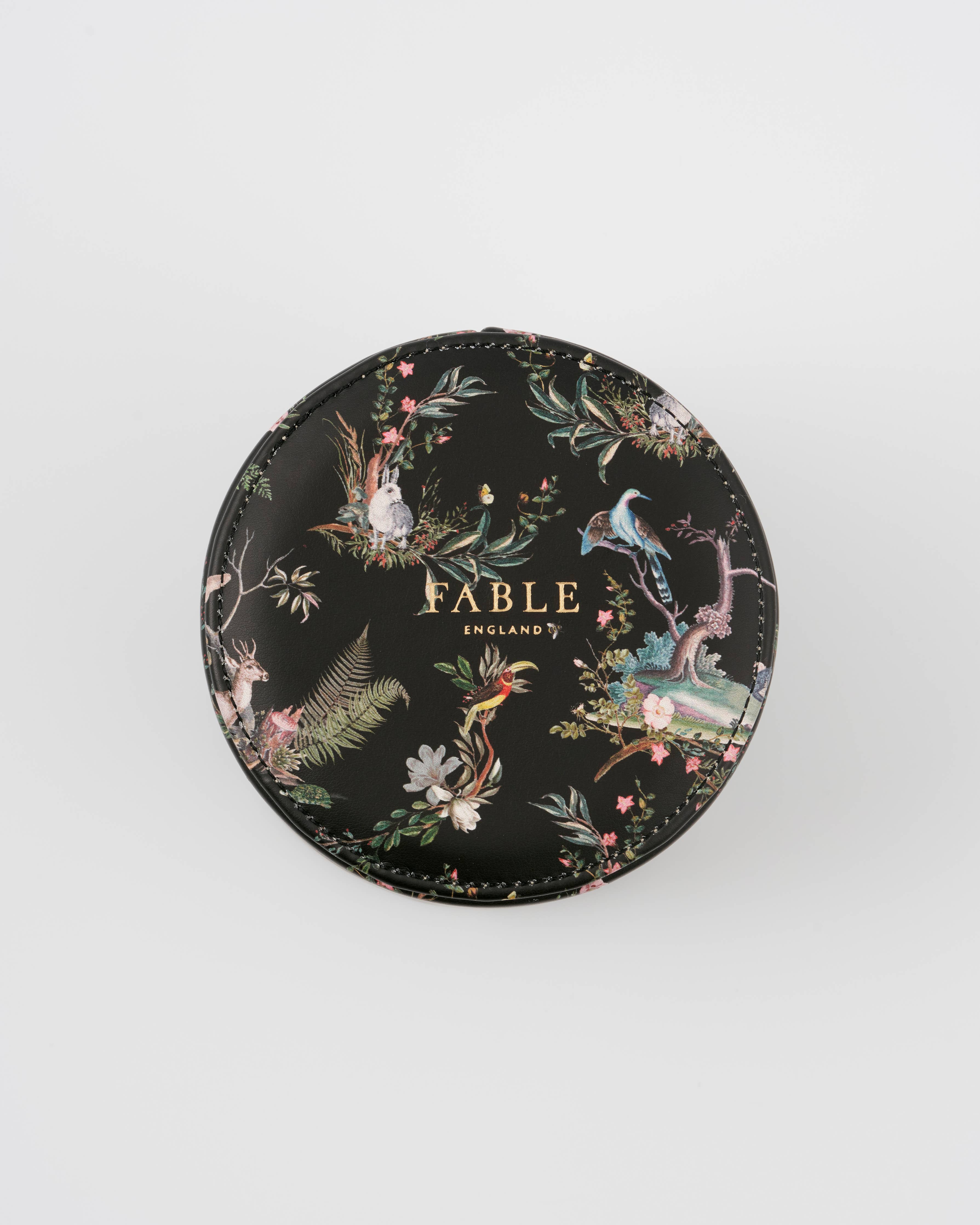 Wonderland Black Round Jewelry Box - Out of the Blue