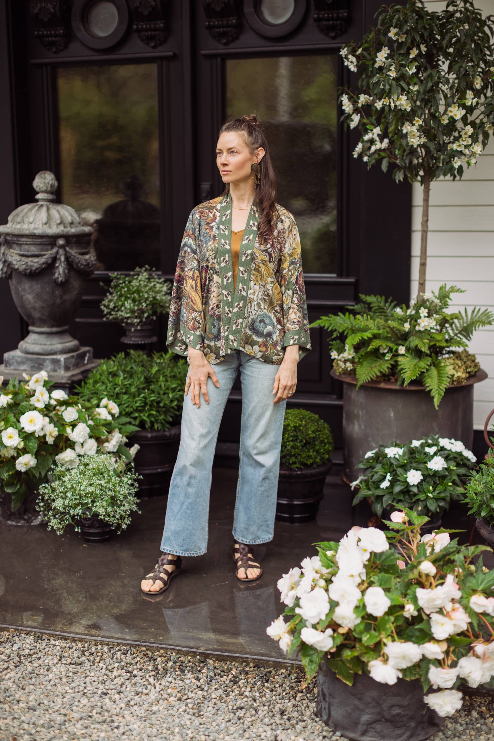 Love Grows Wild Floral Bamboo Cropped Jacket - Out of the Blue