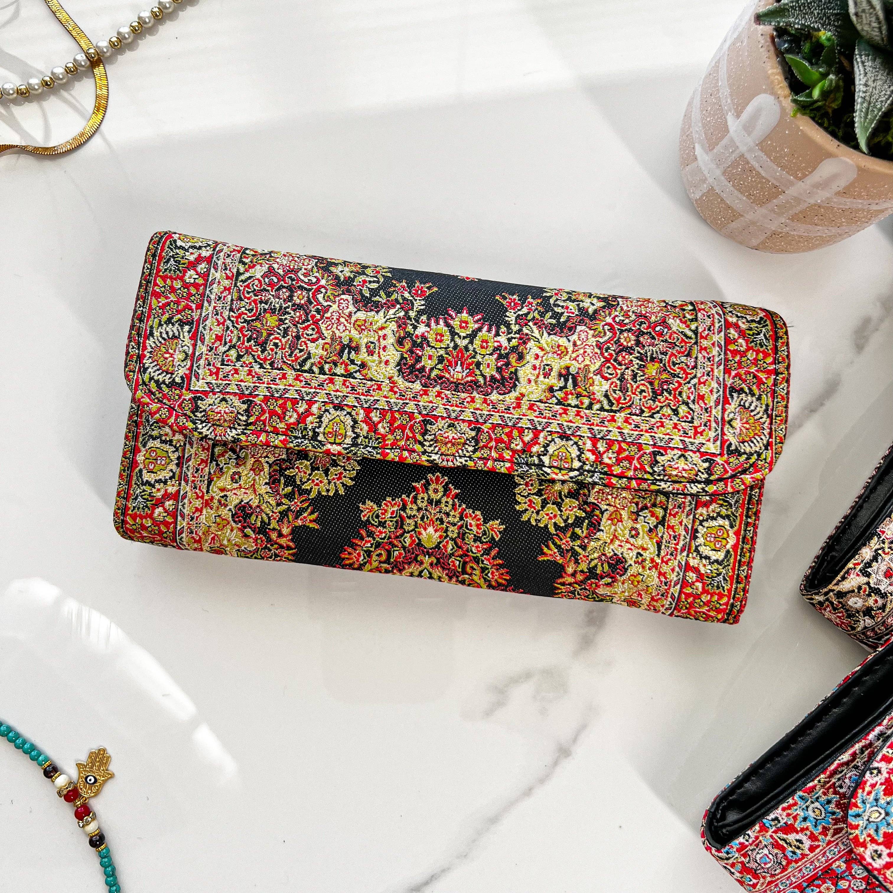 Snap Brocade Wallet - Out of the Blue