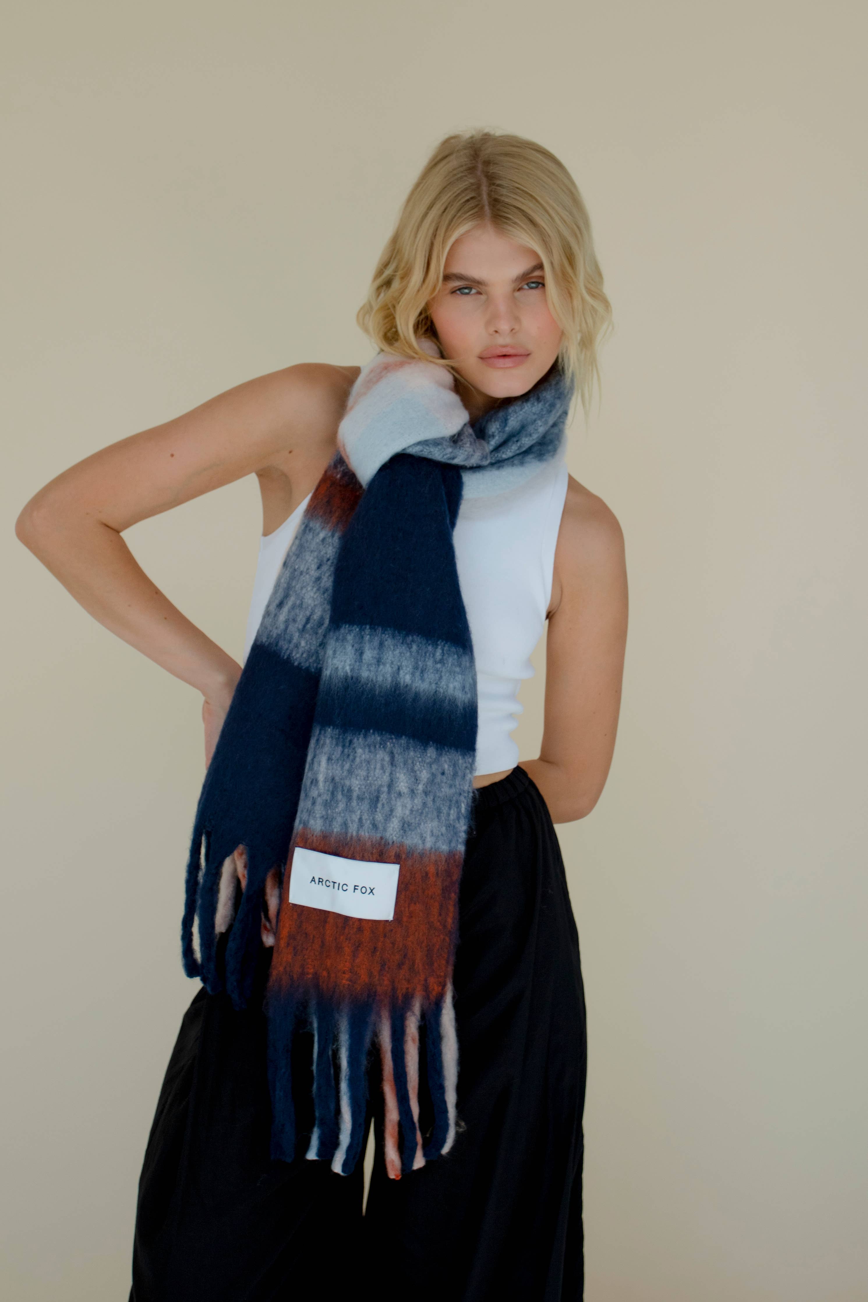 The Stockholm Scarf - 100% Recycled - Winter Lagoon - AW23 - Out of the Blue