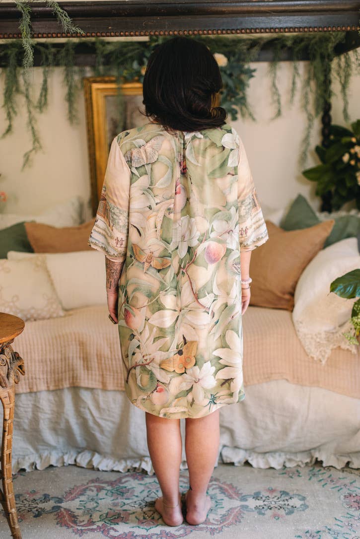 Fleur De Soleil Artist Dress w/ Pockets & Florals - Out of the Blue