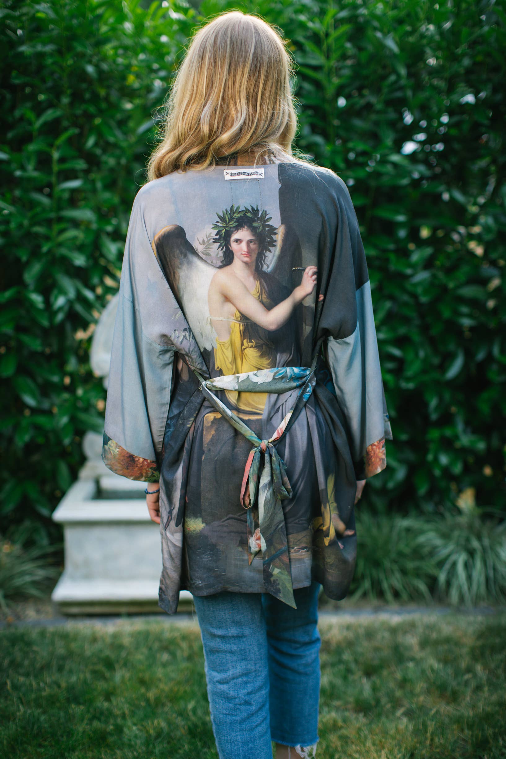 Reverie Artisan Bamboo Duster Kimono Robe - Out of the Blue
