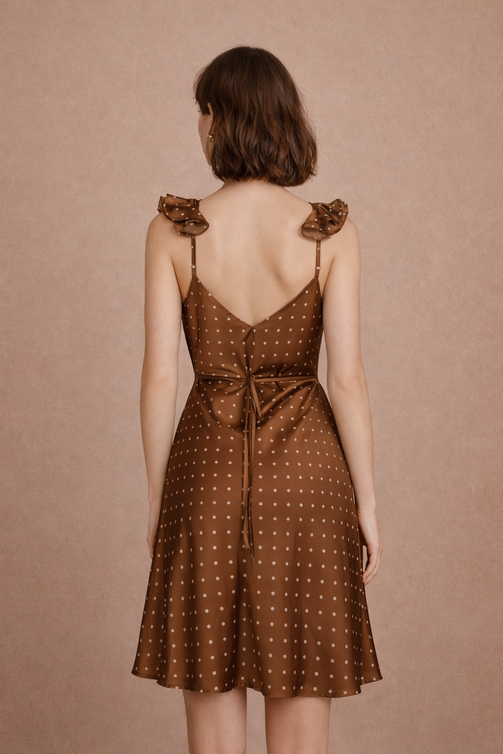 Toffee Dot Dress - Out of the Blue