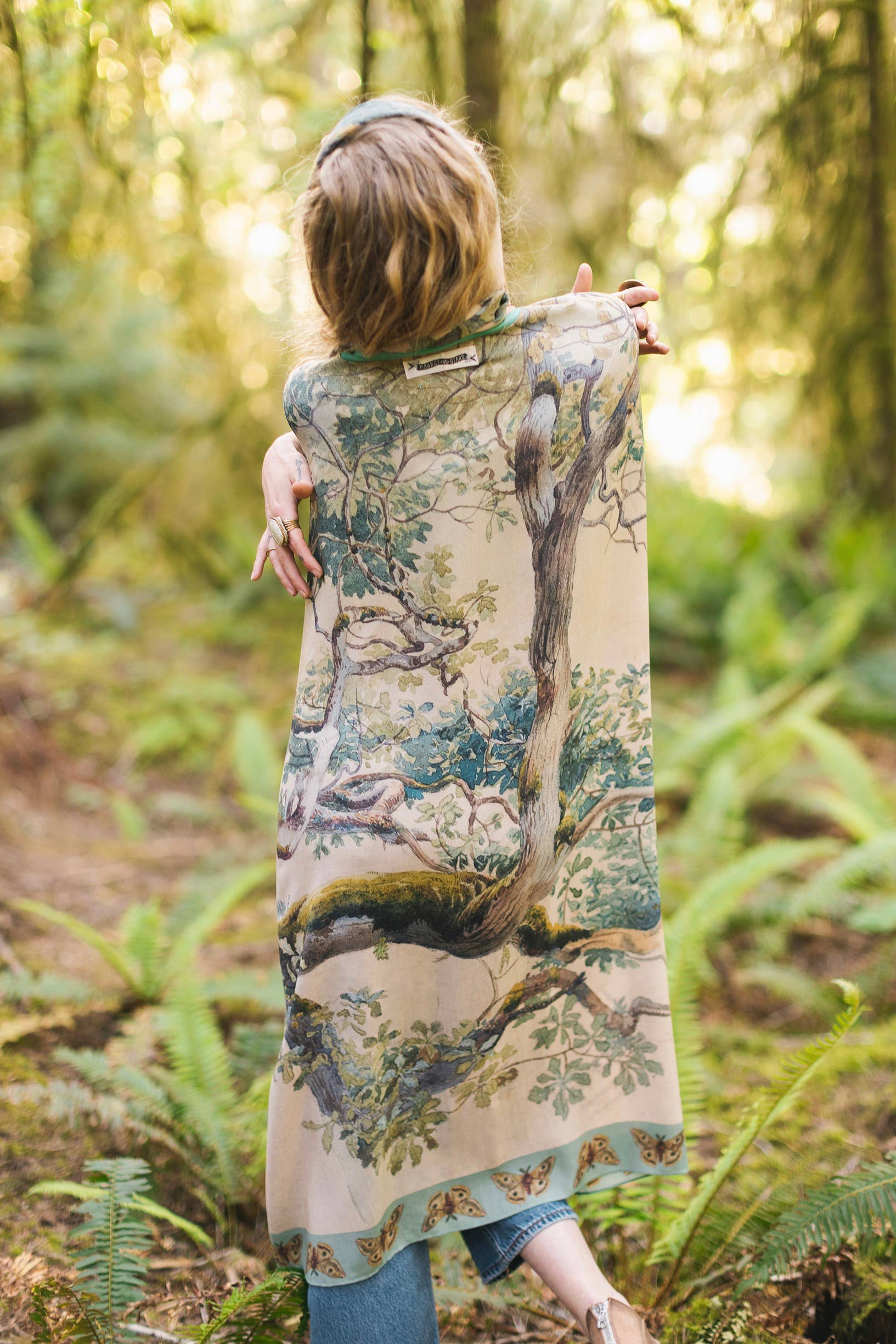 Earth & Sky Bohemian Goddess Starduster Kimono w/Trees - Out of the Blue