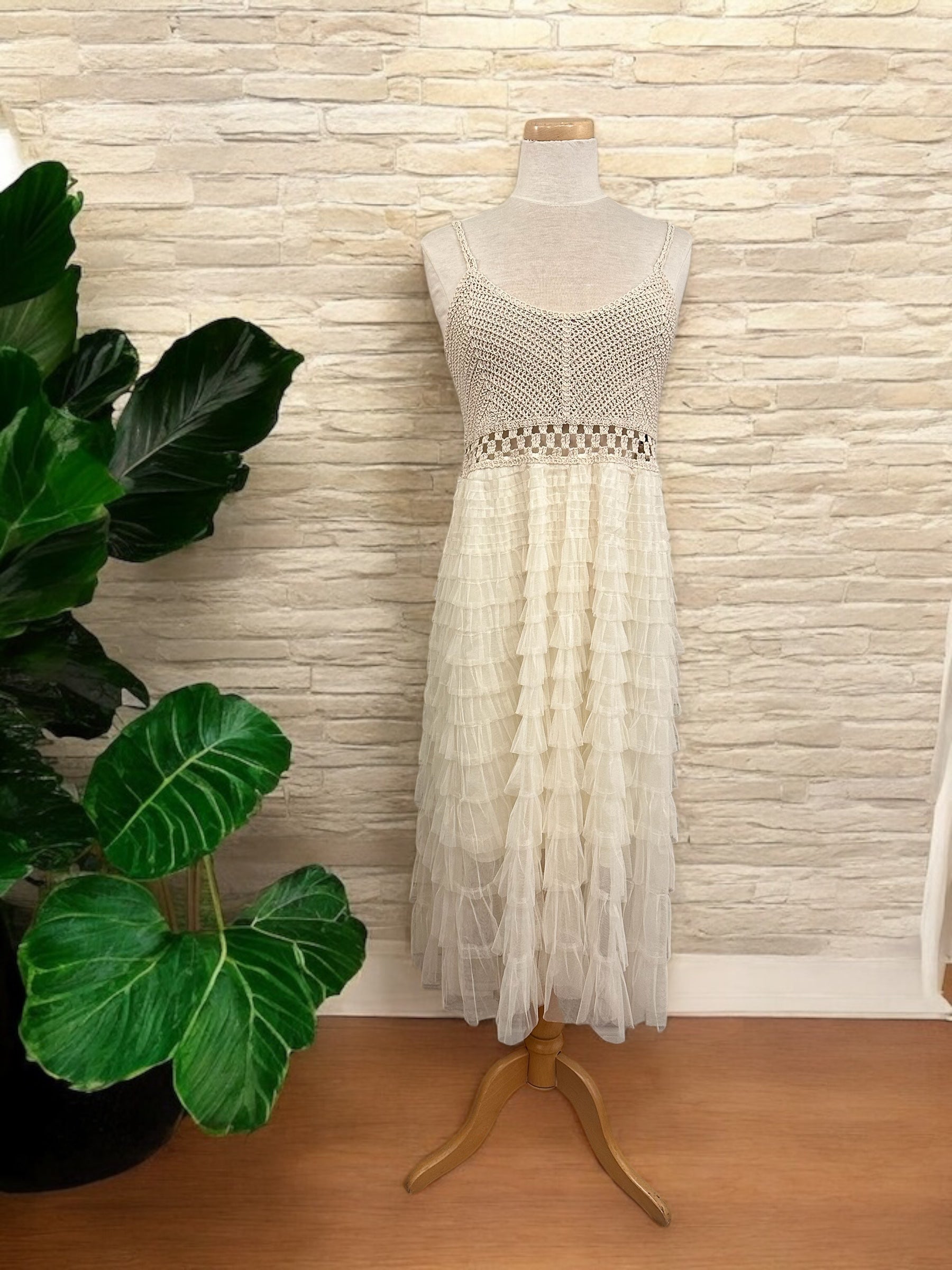 crochet ruffle dress - Out of the Blue