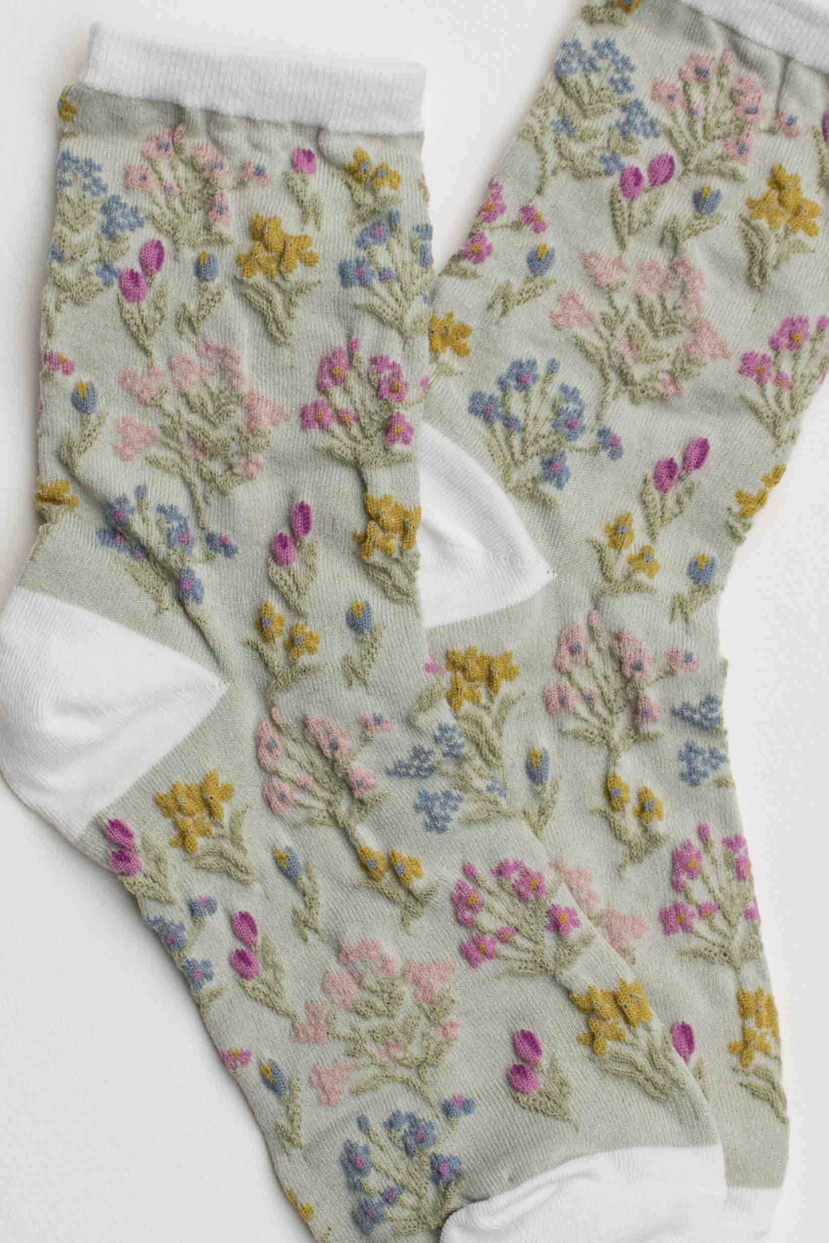 Midnight Wildflower Socks - Out of the Blue