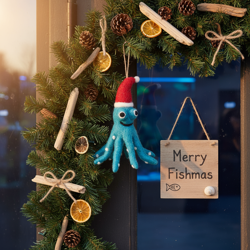 Felt Christmas Octopus Decoration