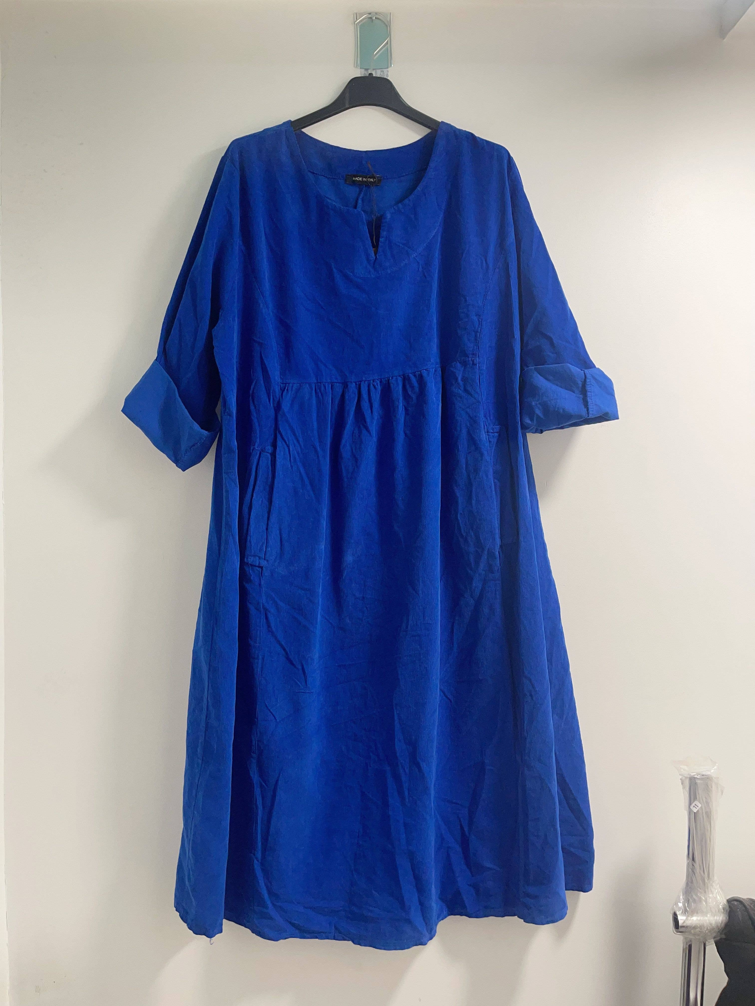 Angeline Midi Cordruoy Dress - Out of the Blue