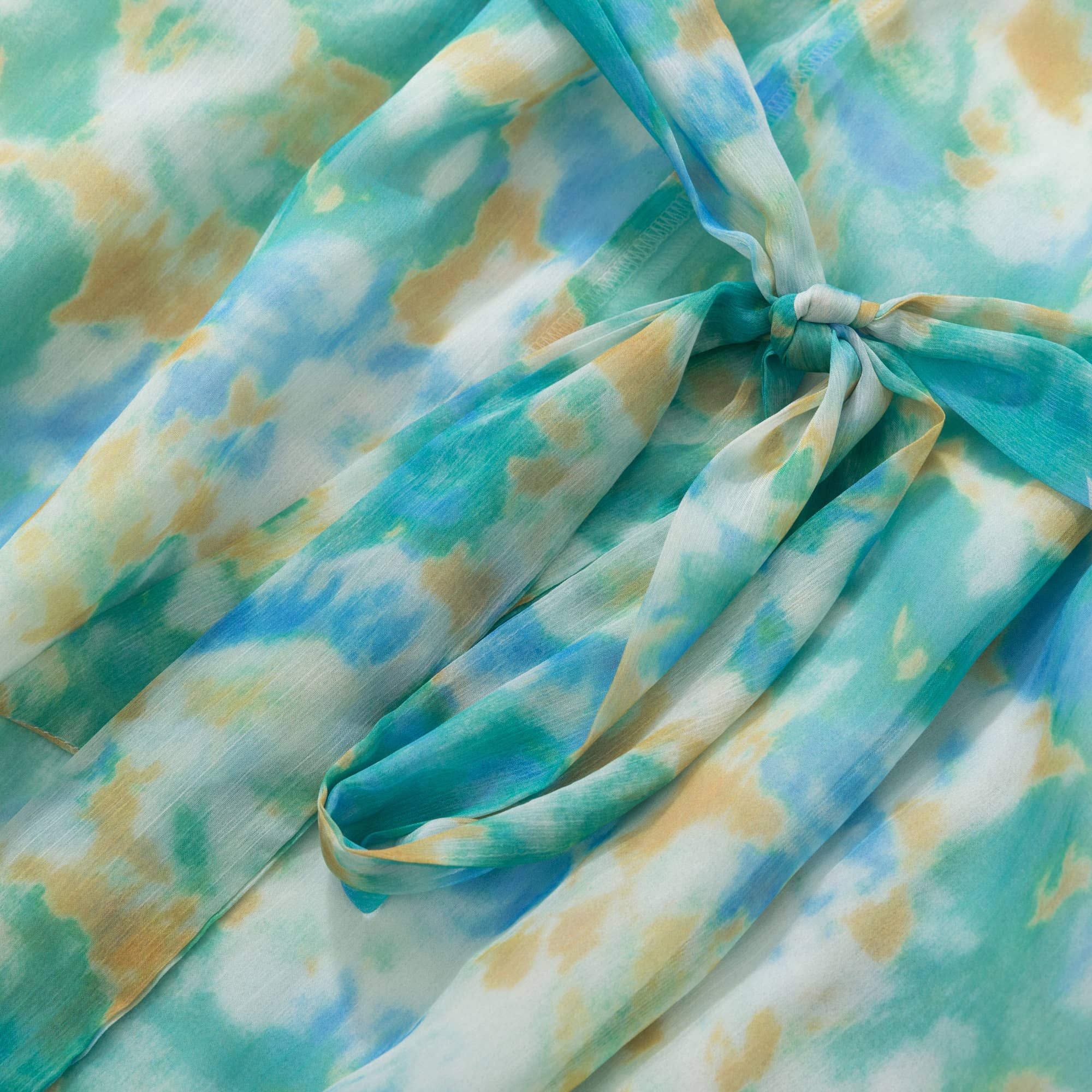 Watercolor Halter-Neck Chiffon Maxi Dress - Out of the Blue