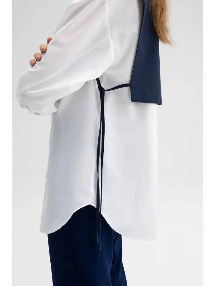 POPLIN SHIRT WITH VEST - Out of the Blue