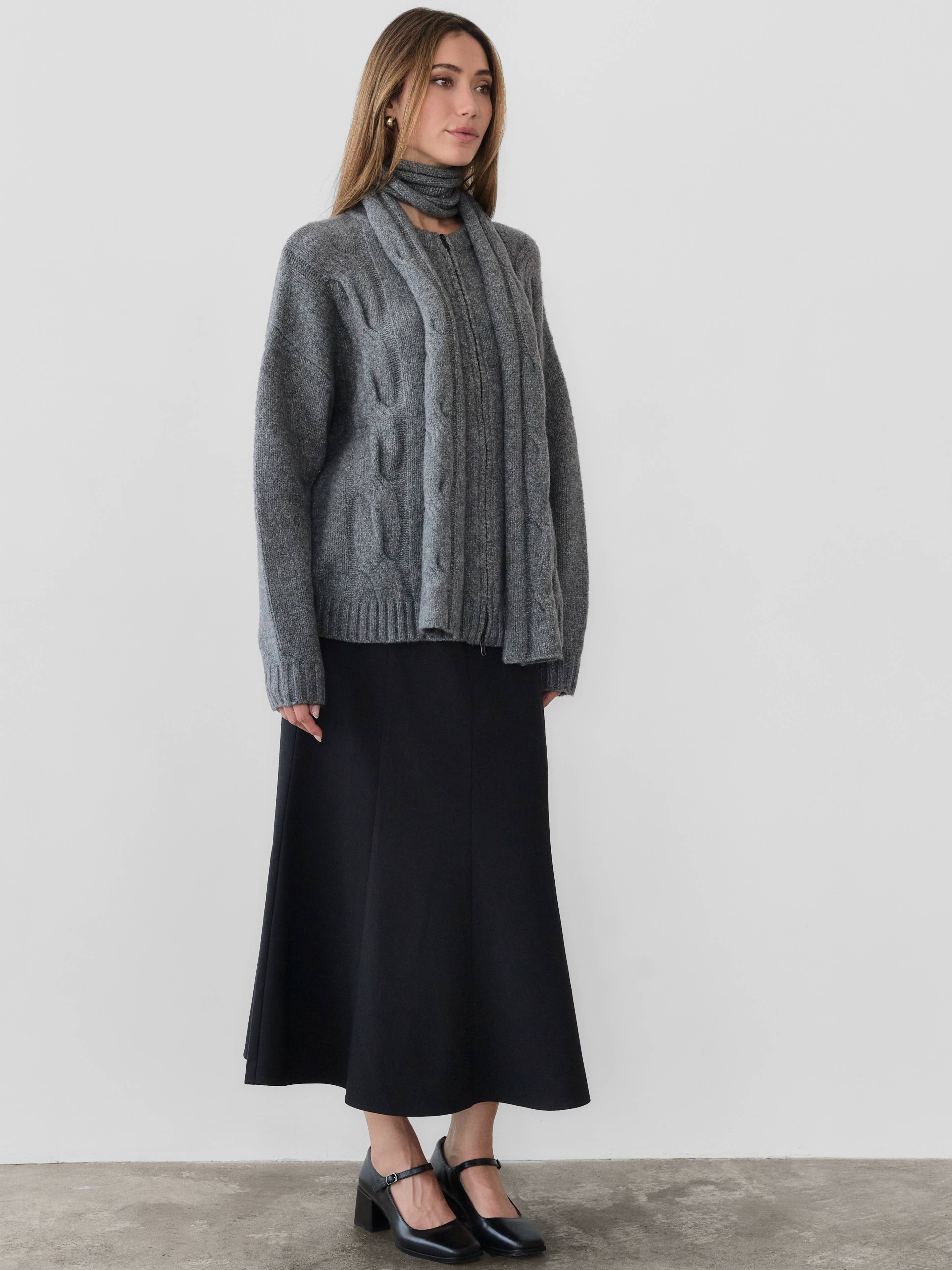 The Gillian Cardigan with Scarf