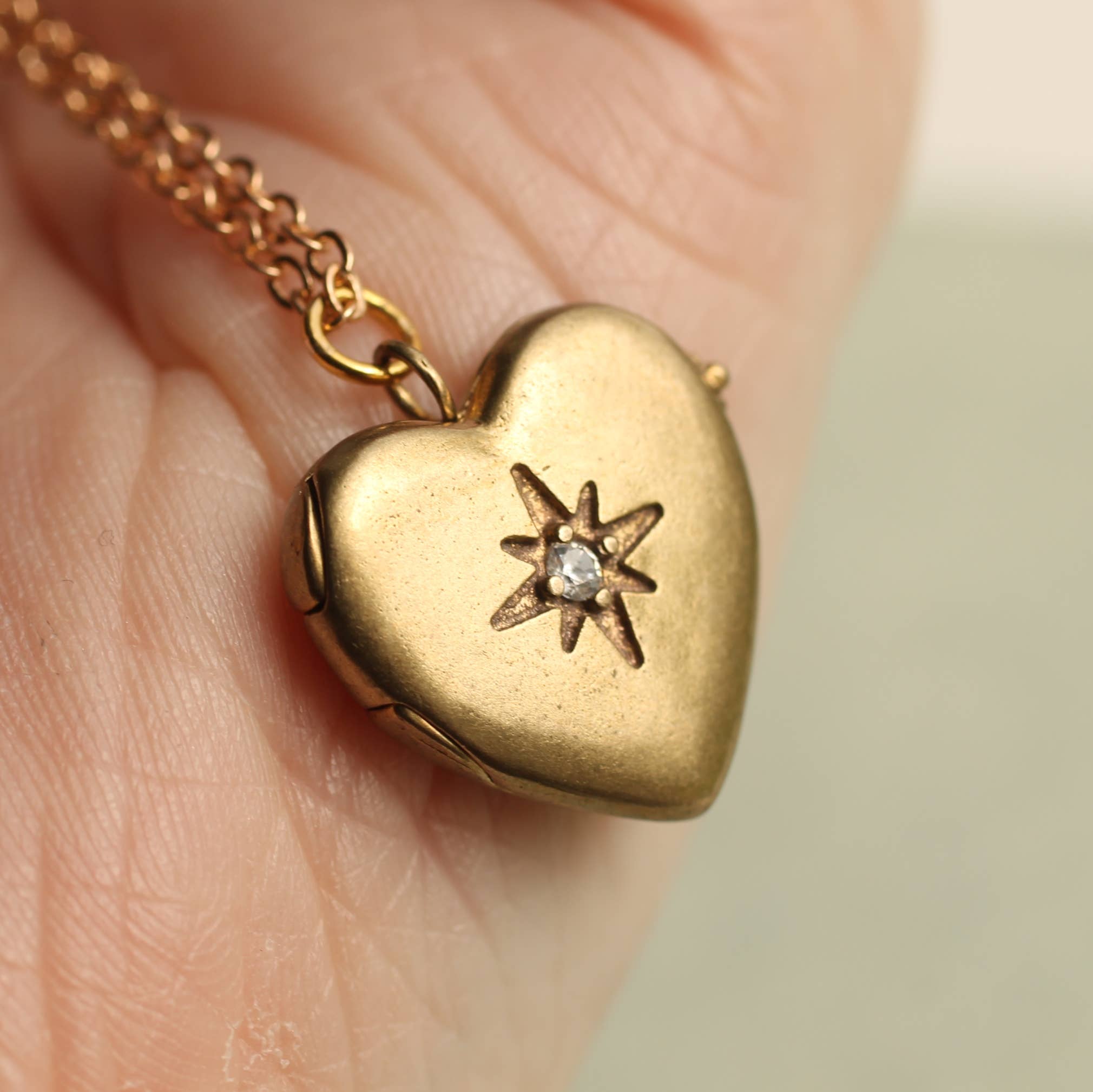 Vintage Heart Locket with Star - Out of the Blue
