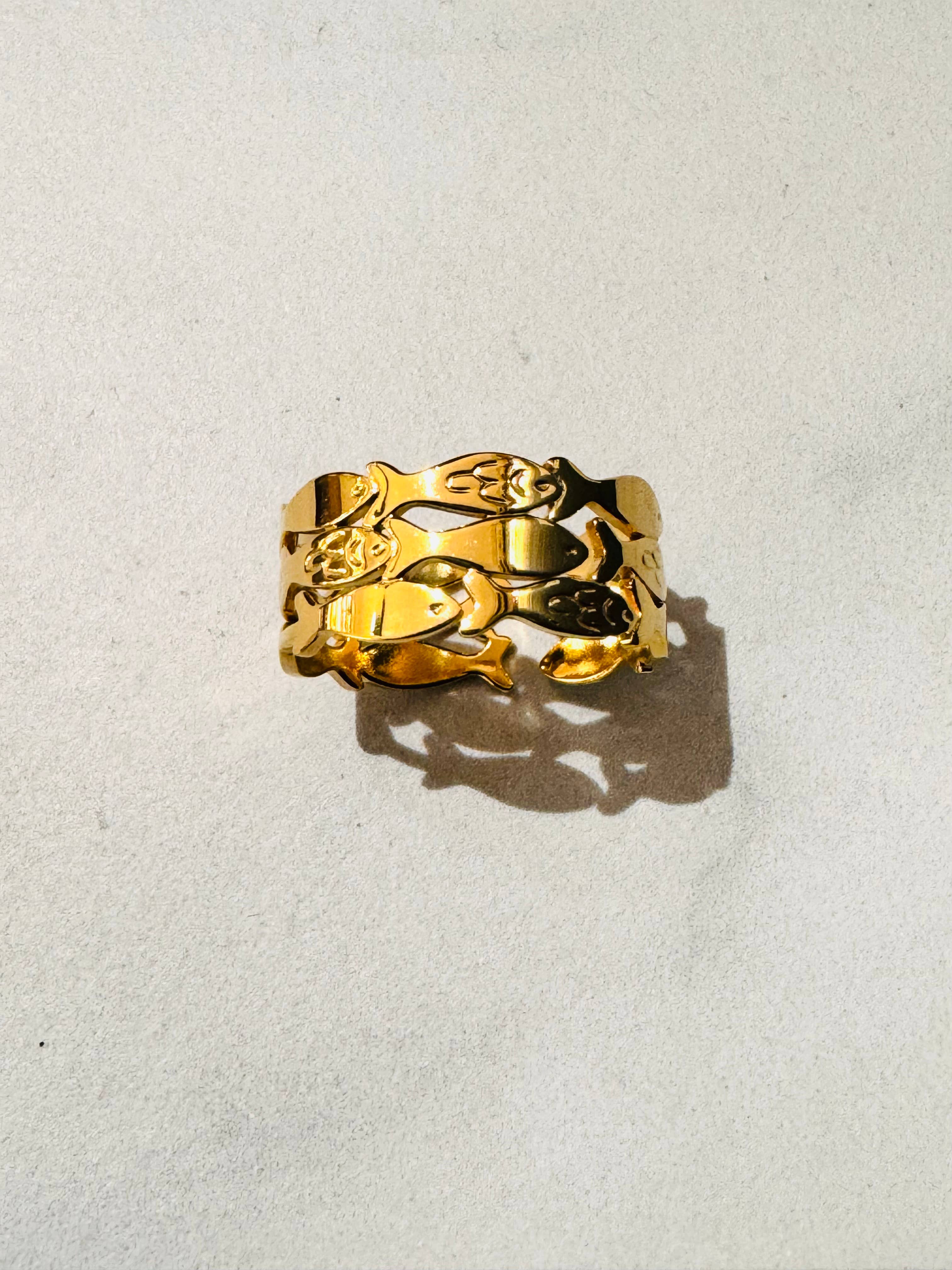 Fishes Adjustable Stainless Steel Ring - Out of the Blue