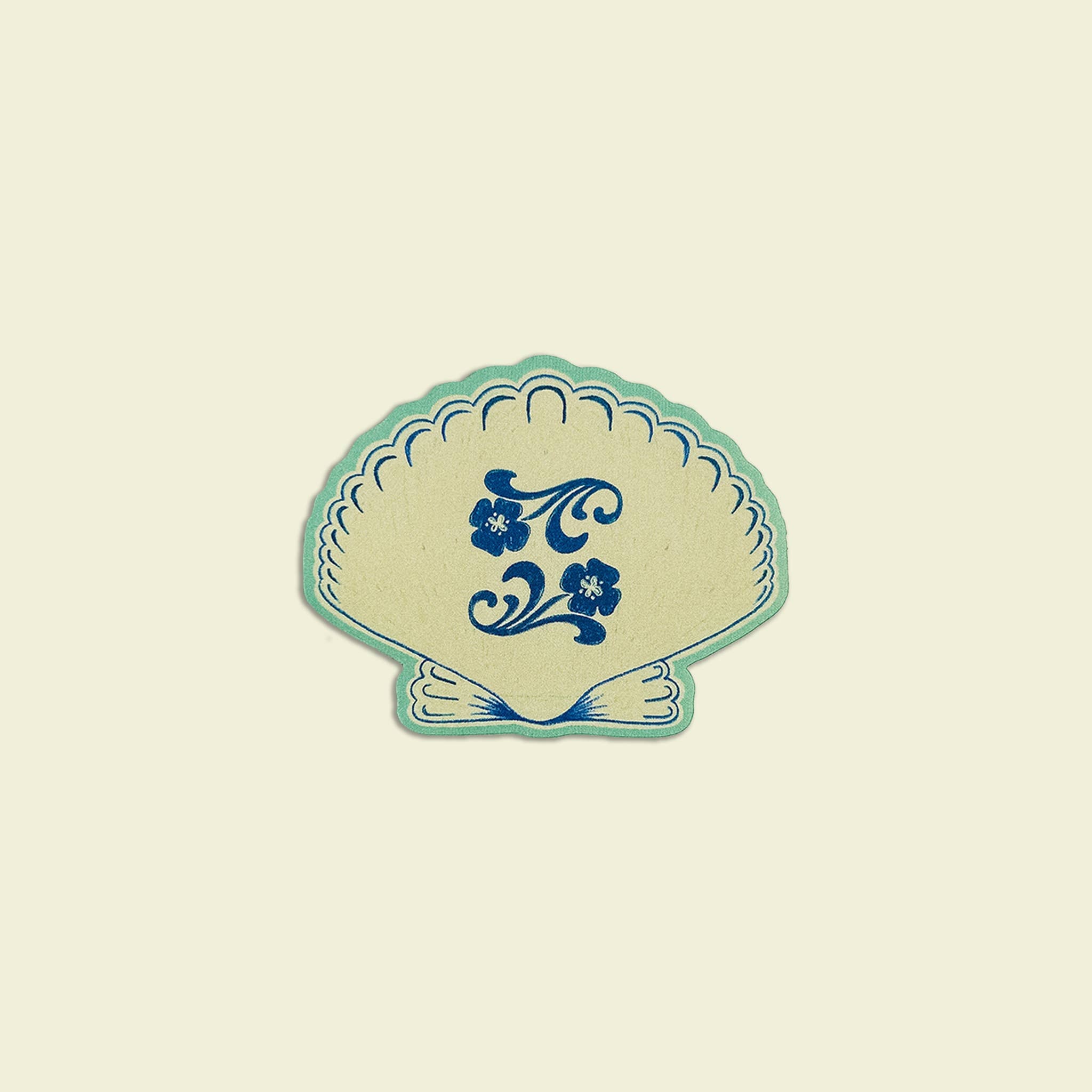 Vintage Floral Seashell Sticker - Out of the Blue