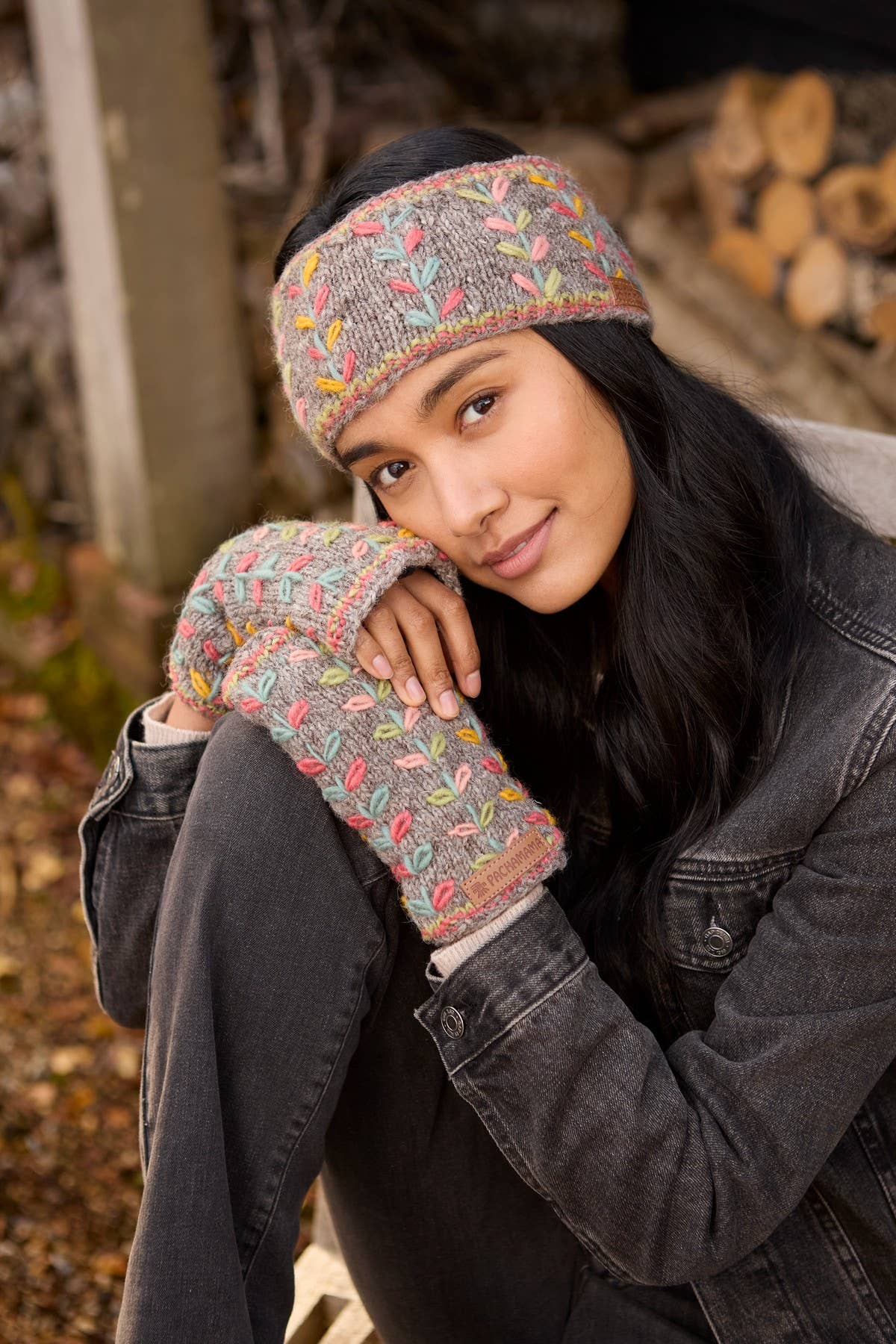 Embroidered Leaf Headband