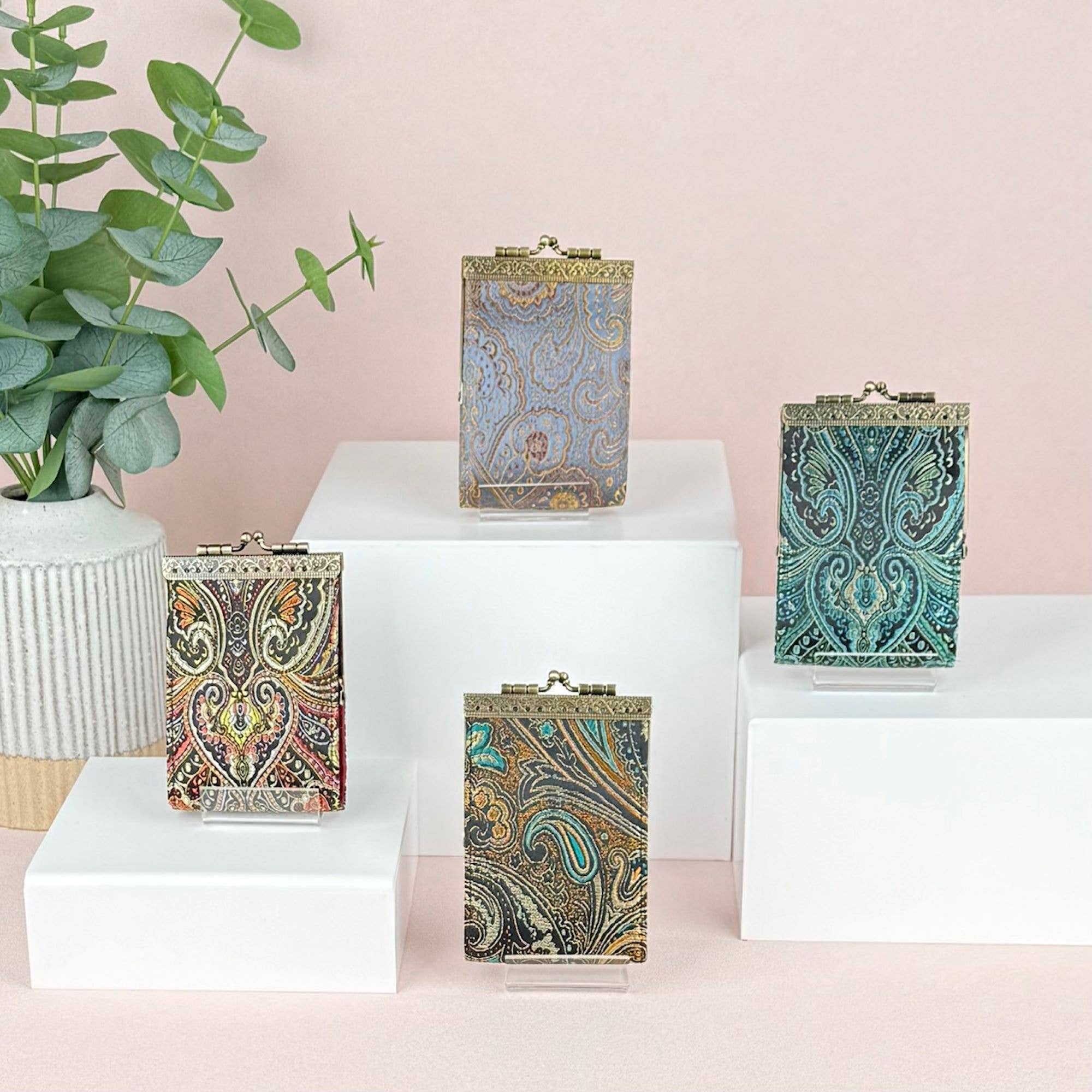 Paisley Pattern Brocade Card Holder with RFID Protection