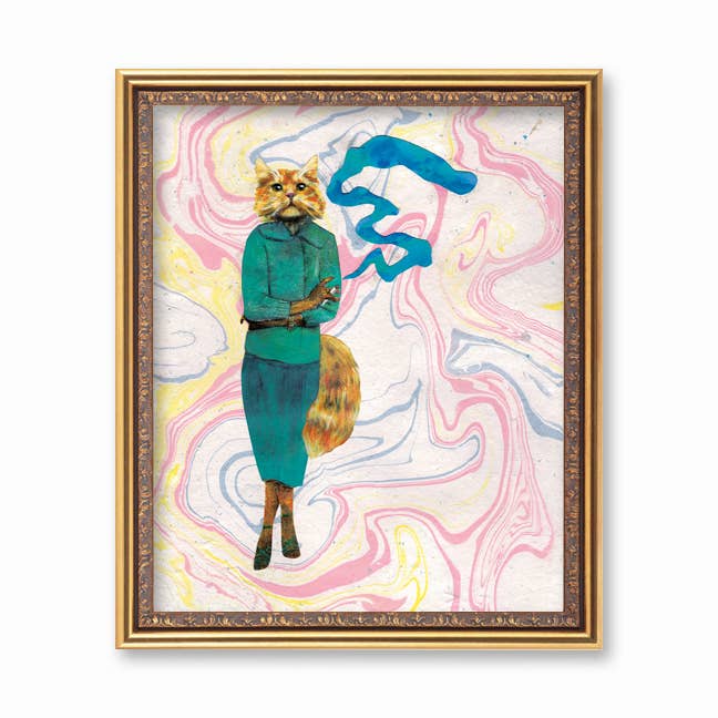 Cannabis Cat 8x10" Art Print - Out of the Blue