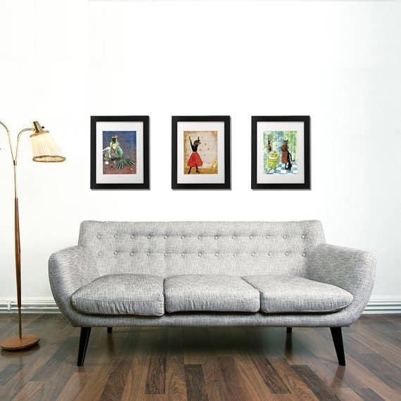 Retro Cat 8X10 Art Print - Out of the Blue