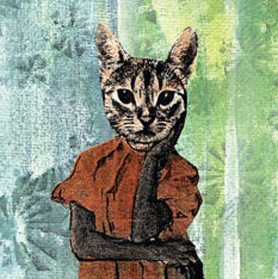 Retro Cat 8X10 Art Print - Out of the Blue