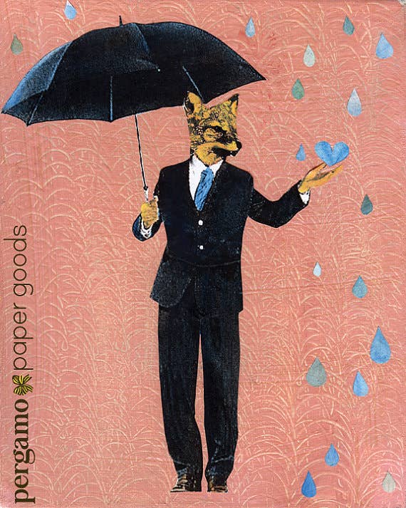 Dapper Fox 8X10 Art Print - Out of the Blue