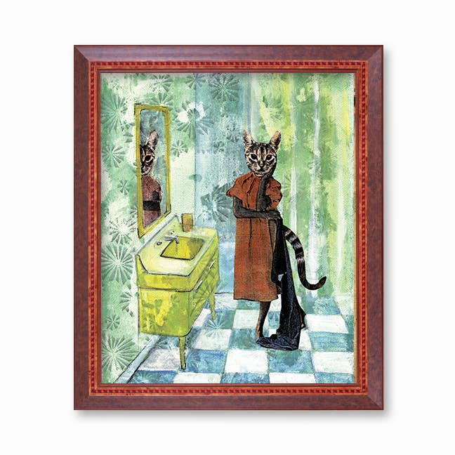 Retro Cat 8X10 Art Print - Out of the Blue