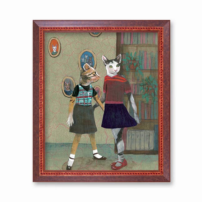 Cat Friends Art Print - Out of the Blue