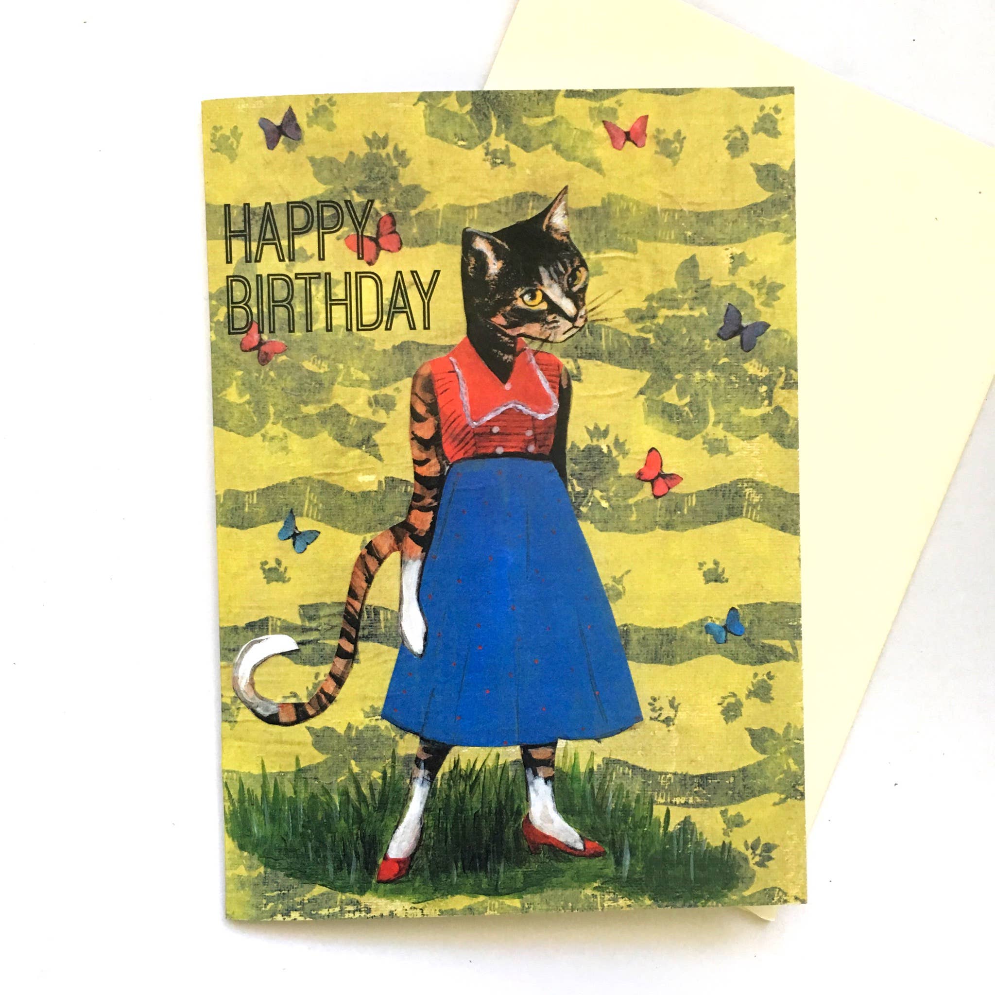 Cat Birthday Card - Out of the Blue