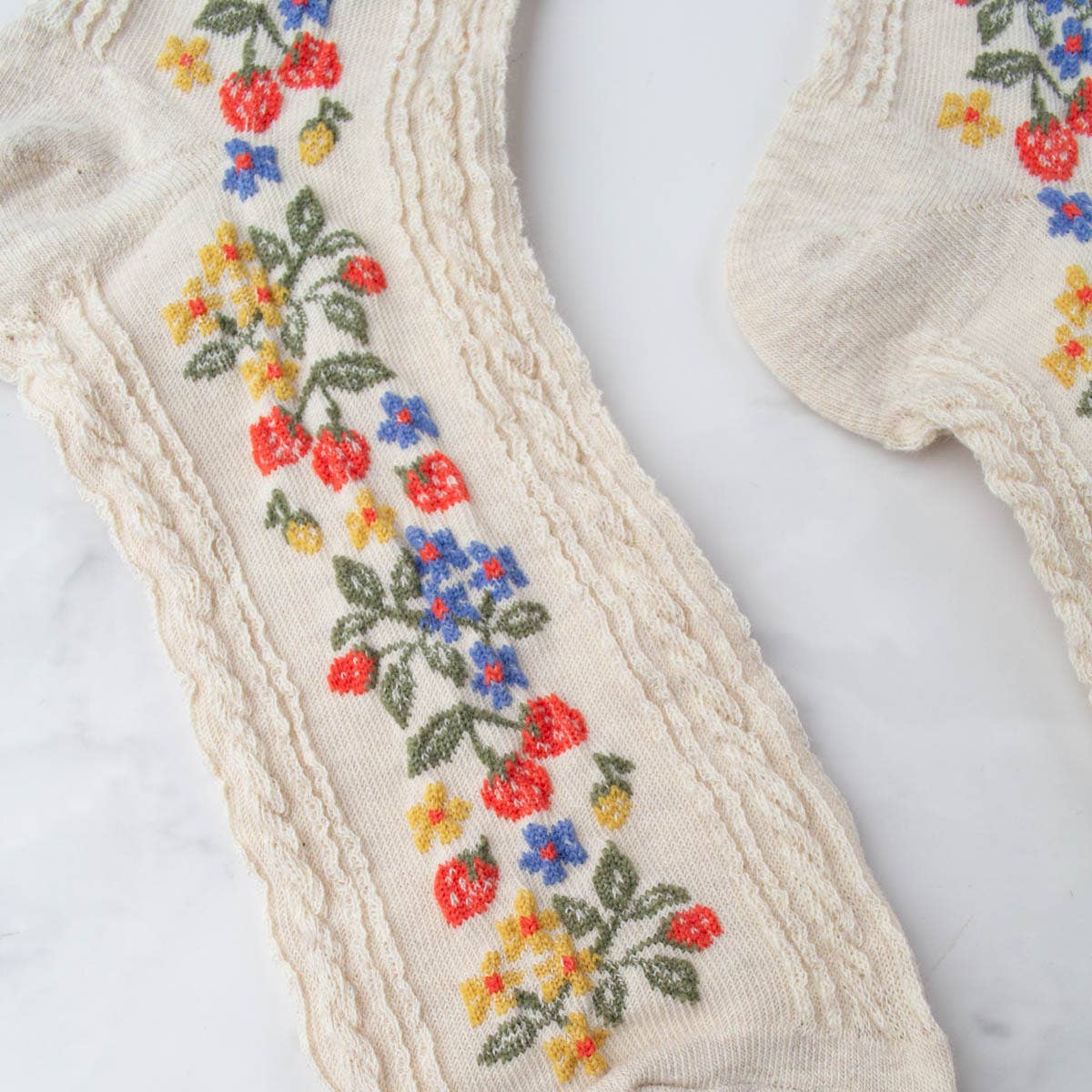 Vintage Strawberry Socks - Out of the Blue