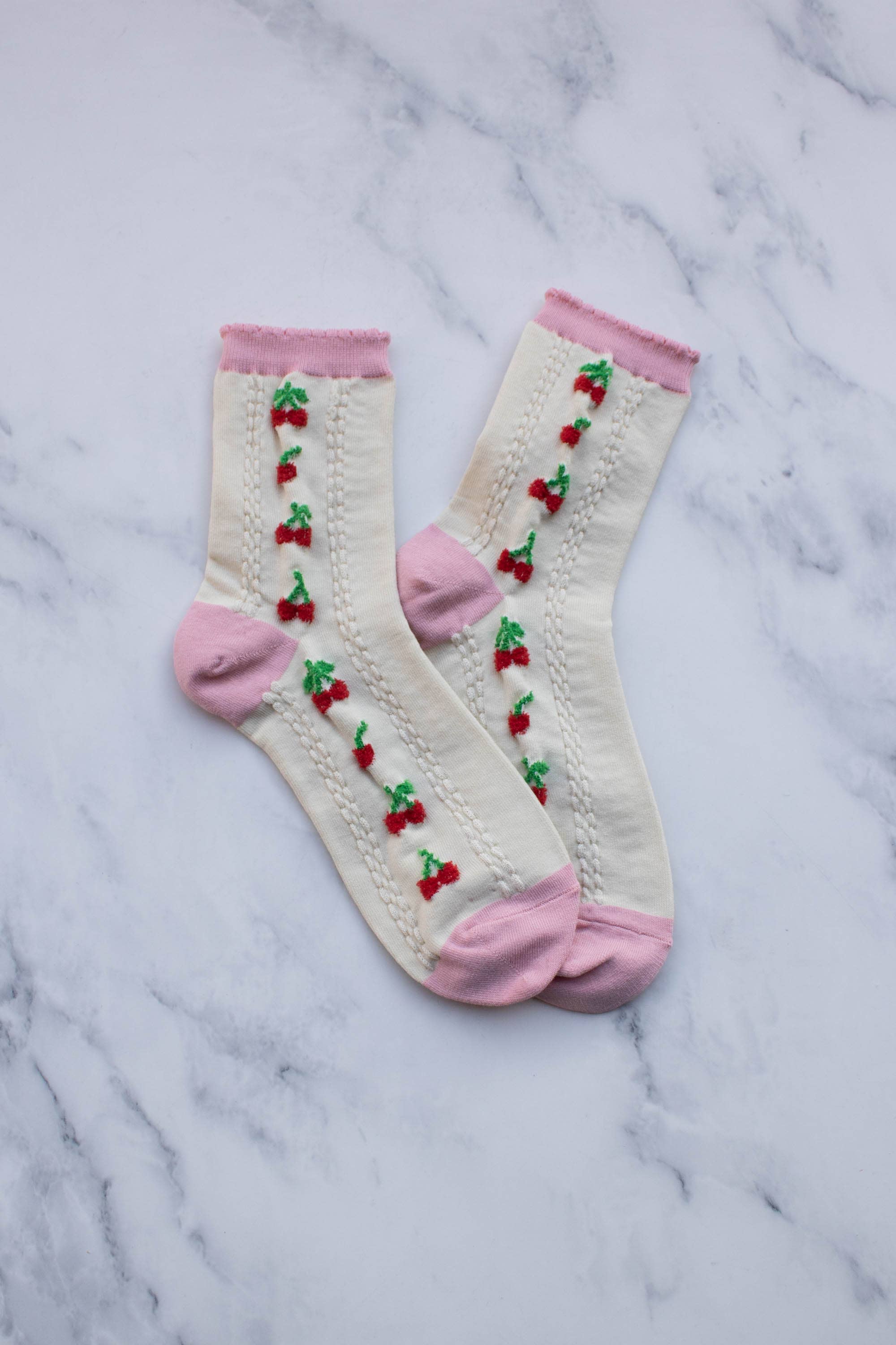 Women's Cherry Dream Casual Socks - Out of the Blue