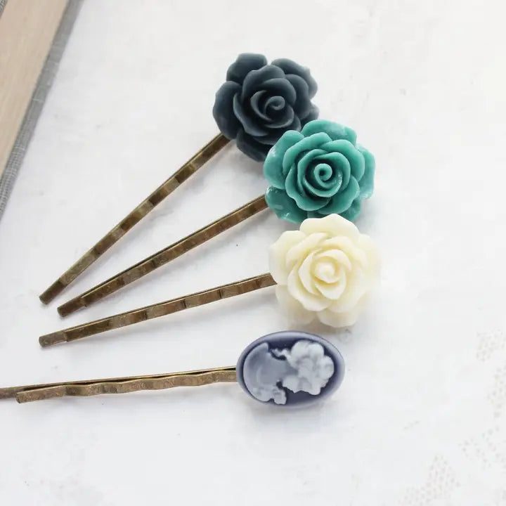Flower Bobby Pins - Out of the Blue