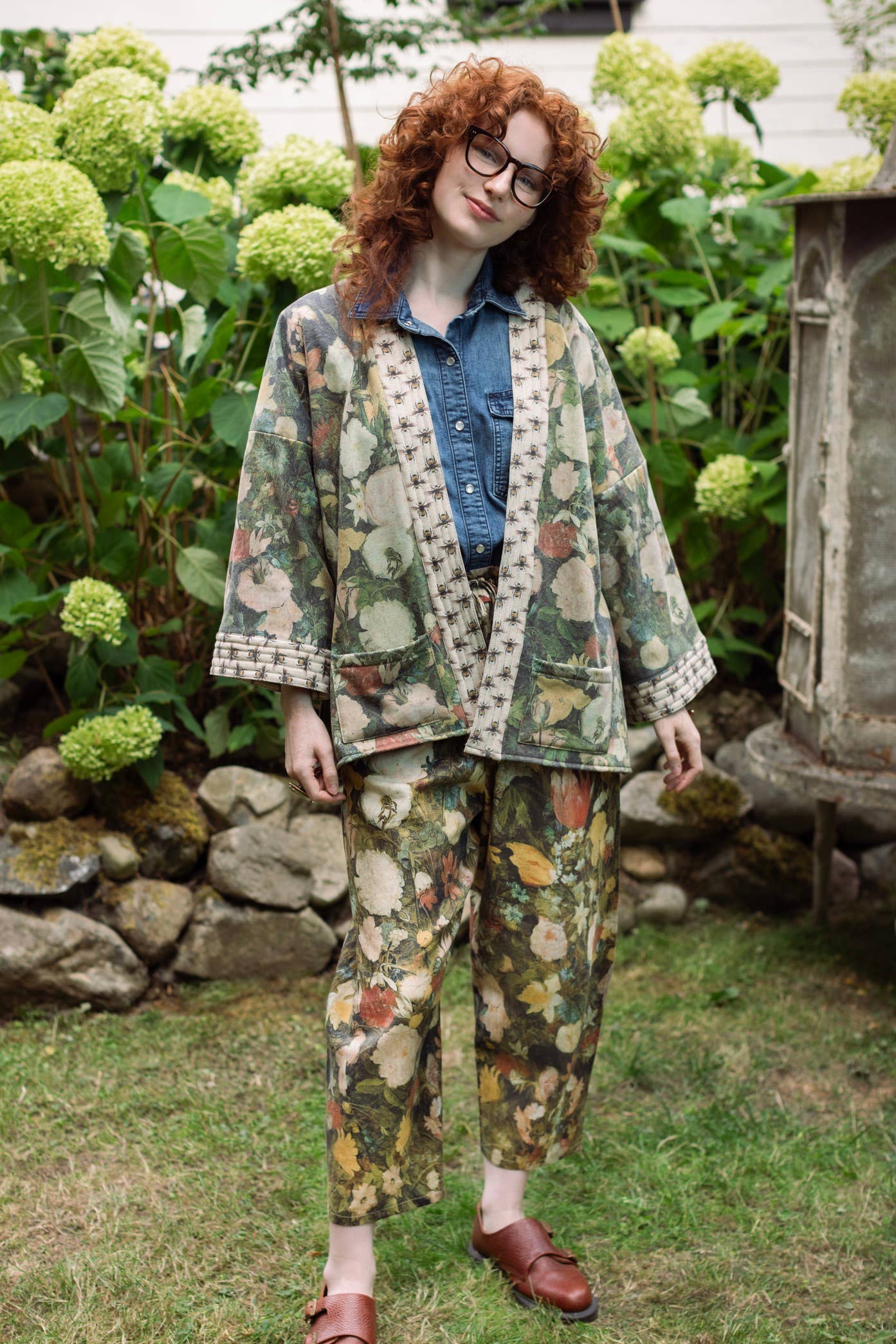 I Dream in Flowers Linen Pants - Out of the Blue