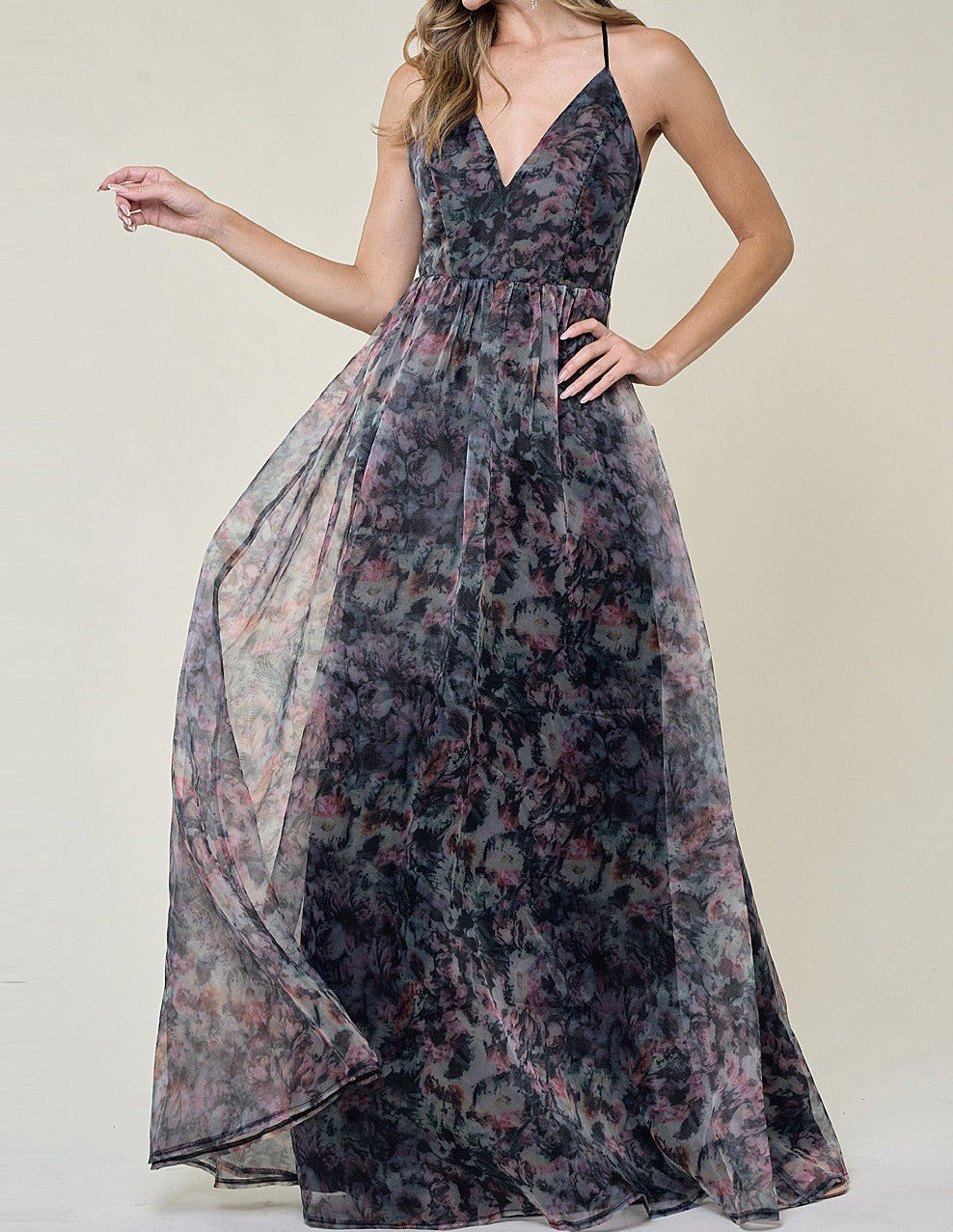 Dark Floral Maxi - Out of the Blue