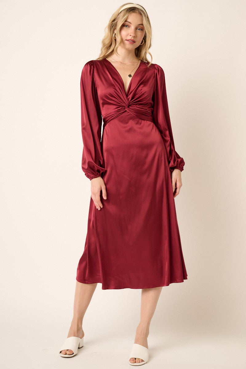 Satin Twist Midi - Out of the Blue