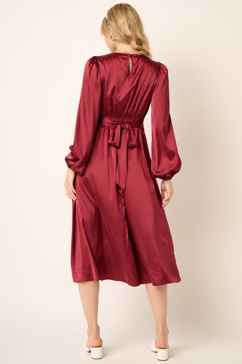 Satin Twist Midi - Out of the Blue