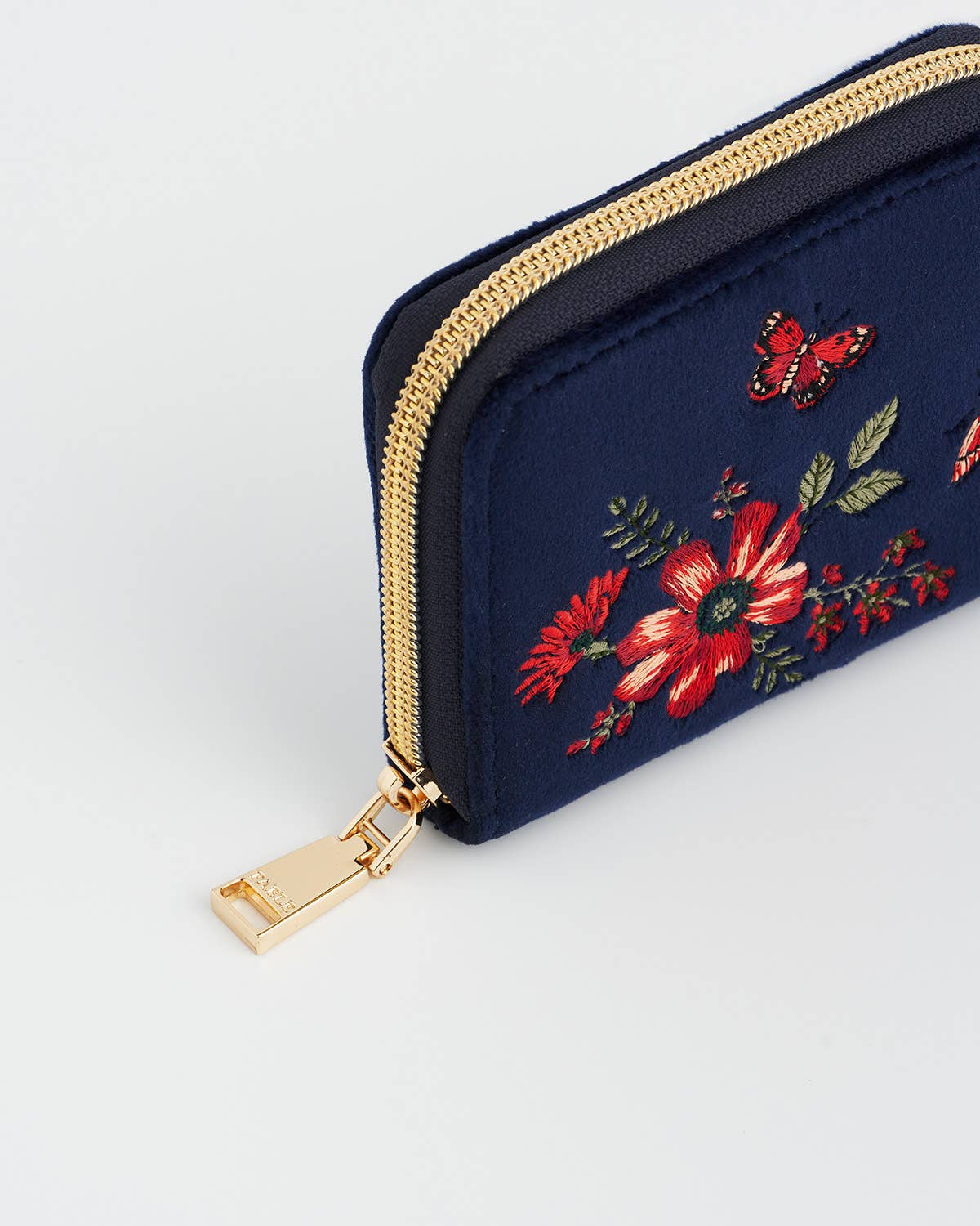 Fable Floral Navy Velvet Purse - Out of the Blue
