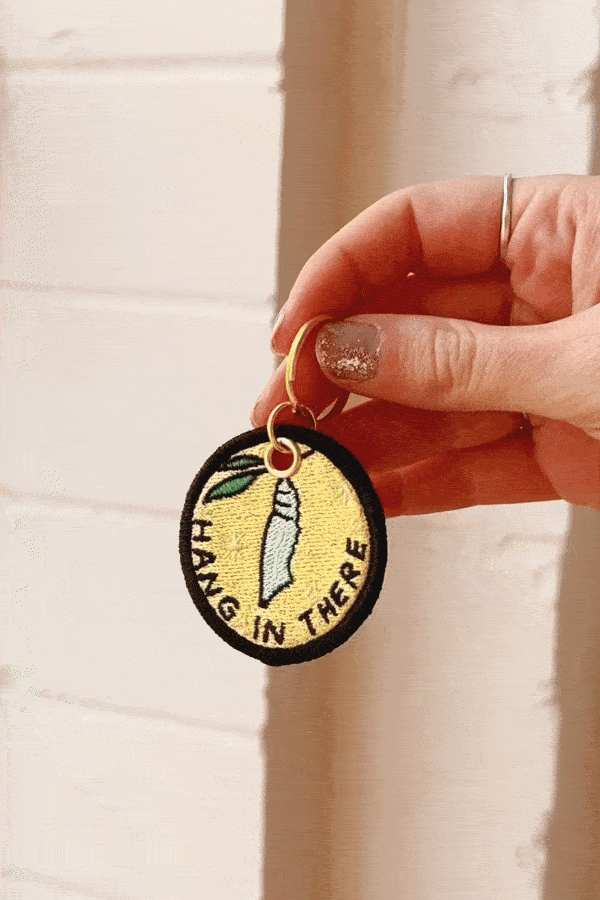 Hang in There (Cocoon) - Embroidered Keychain - Out of the Blue