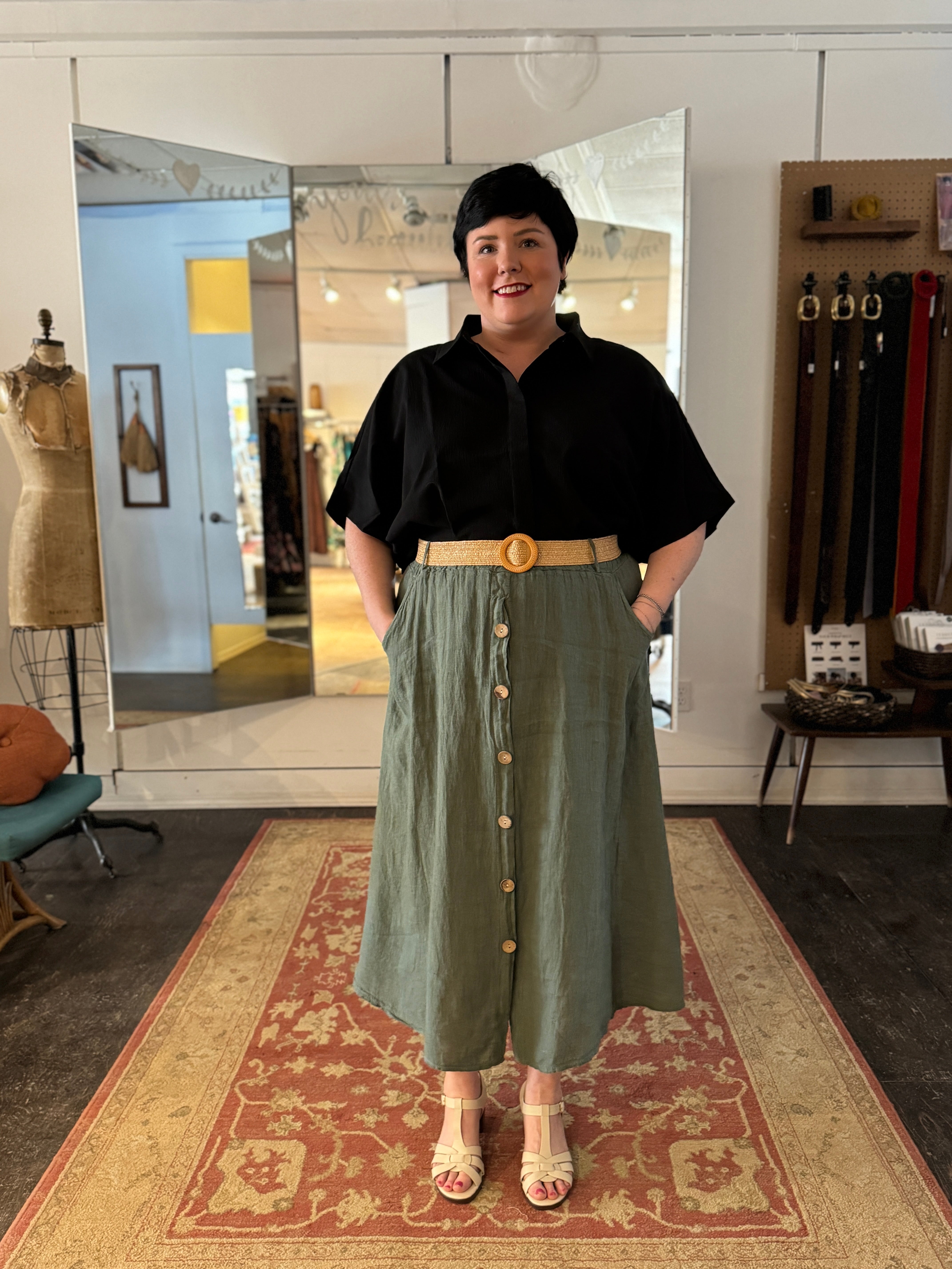 Linen Skirt - Out of the Blue