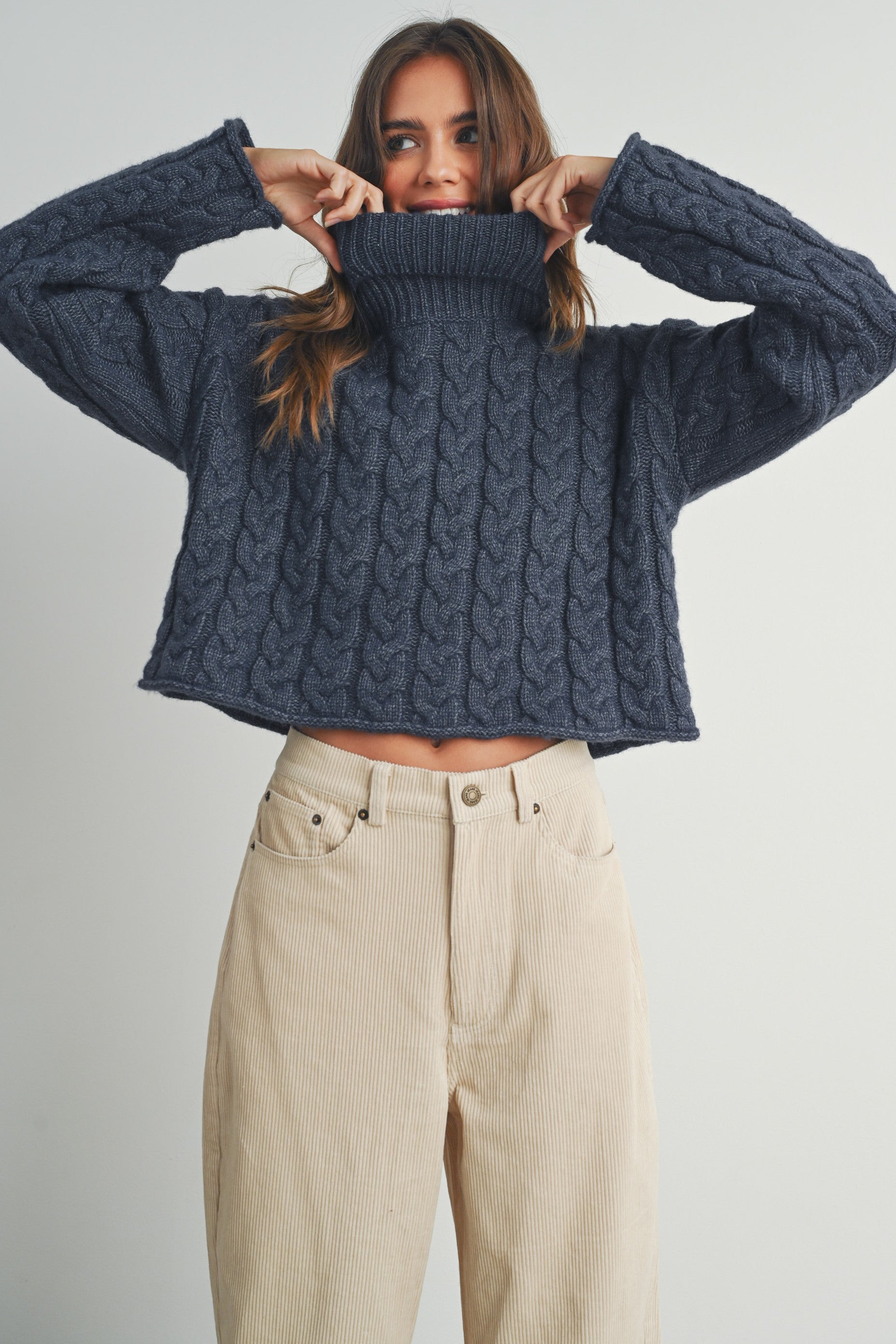 Braided Turtleneck - Out of the Blue