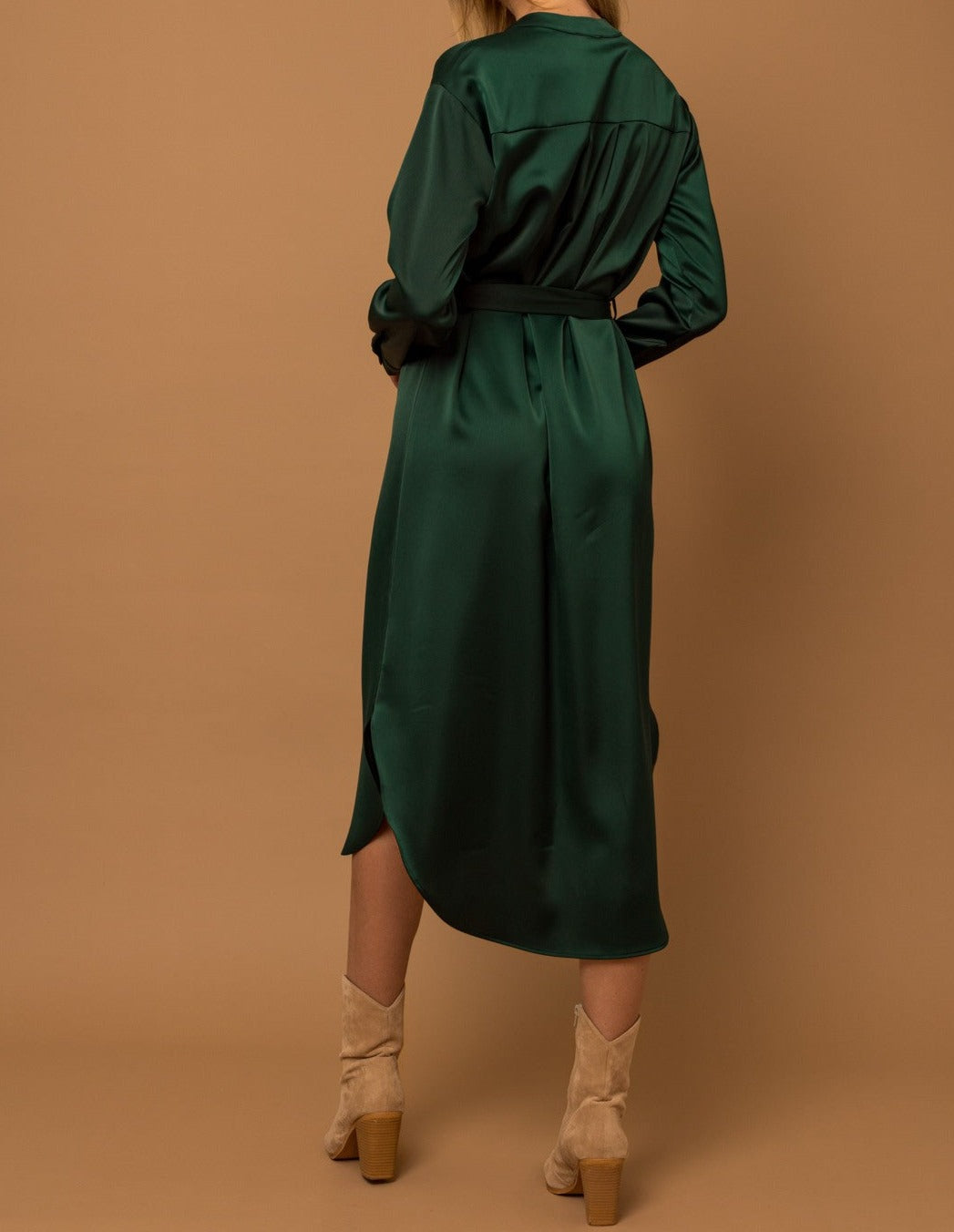 SATIN SHIRT DRESS - Out of the Blue