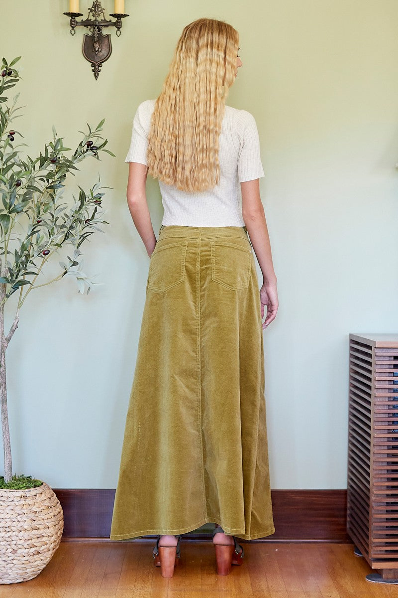 Cord Maxi Skirt - Out of the Blue