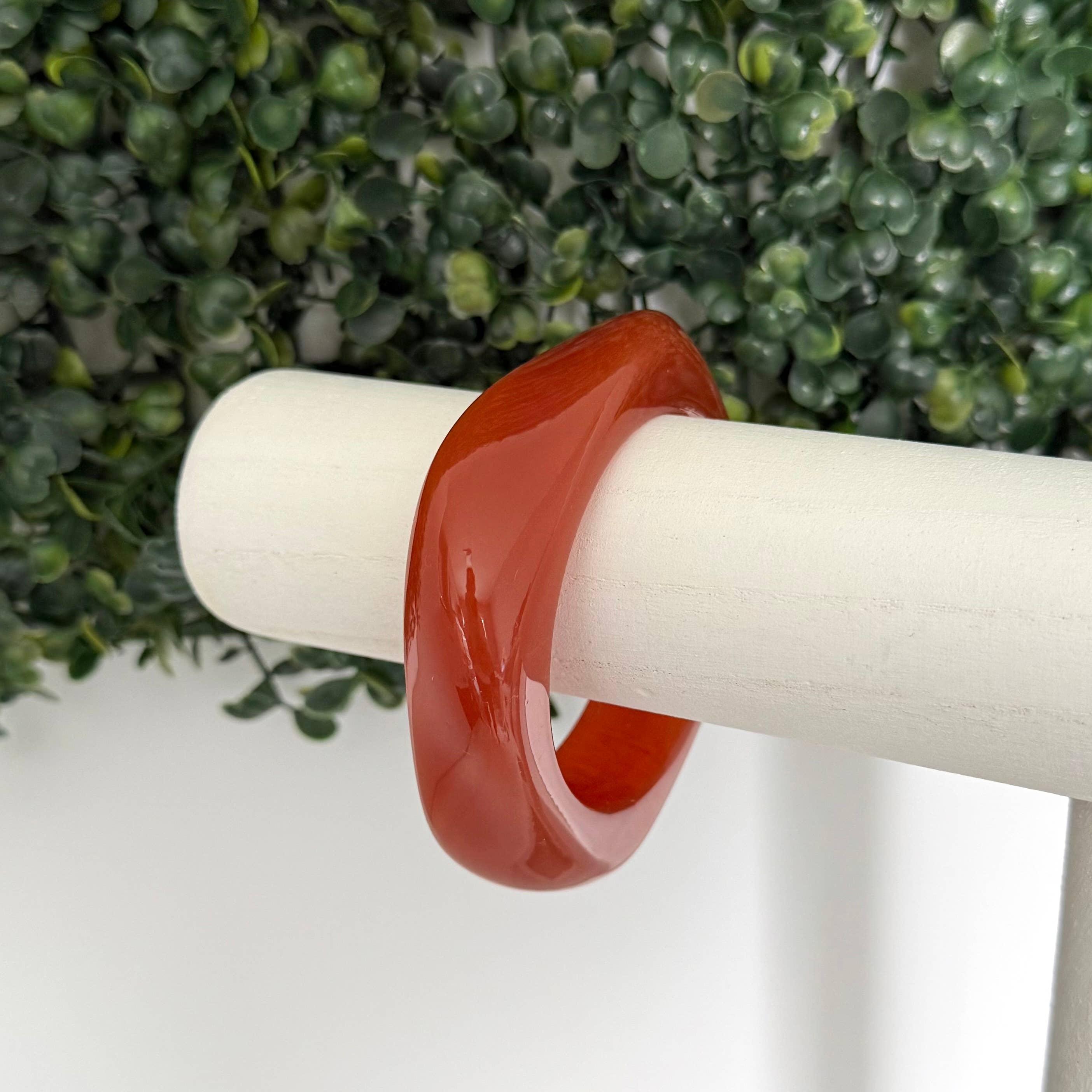 Swirl Chunky Acrylic Bangle Jewellery Red Wine - Out of the Blue