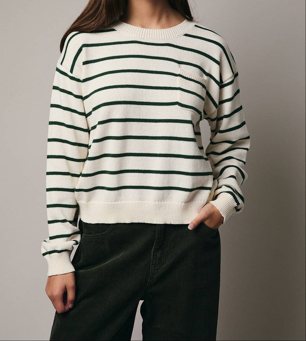 LONG SLEEVE STRIPE SWEATER - Out of the Blue