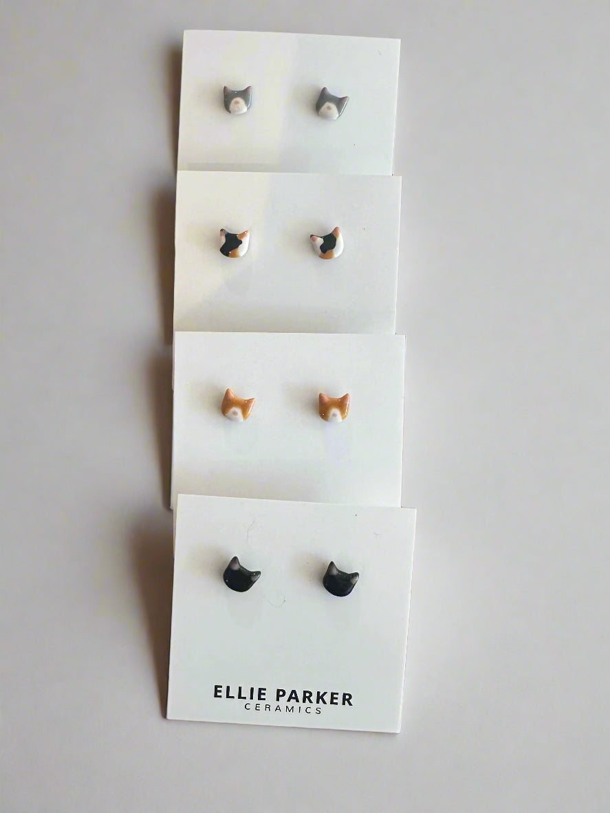 Ceramic Cat Earrings - Out of the Blue