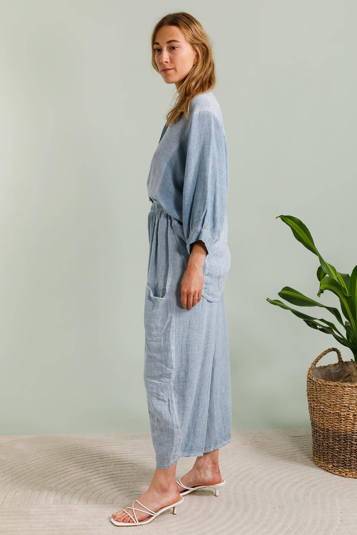 Gia Linen Pant - Out of the Blue