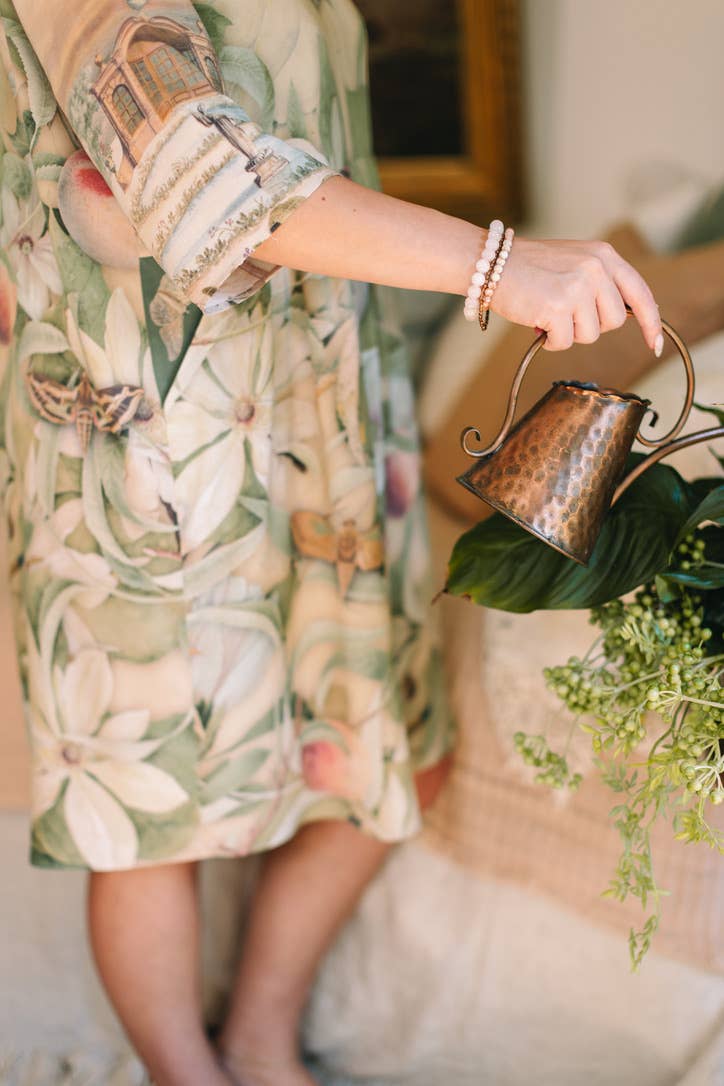 Fleur De Soleil Artist Dress w/ Pockets & Florals - Out of the Blue
