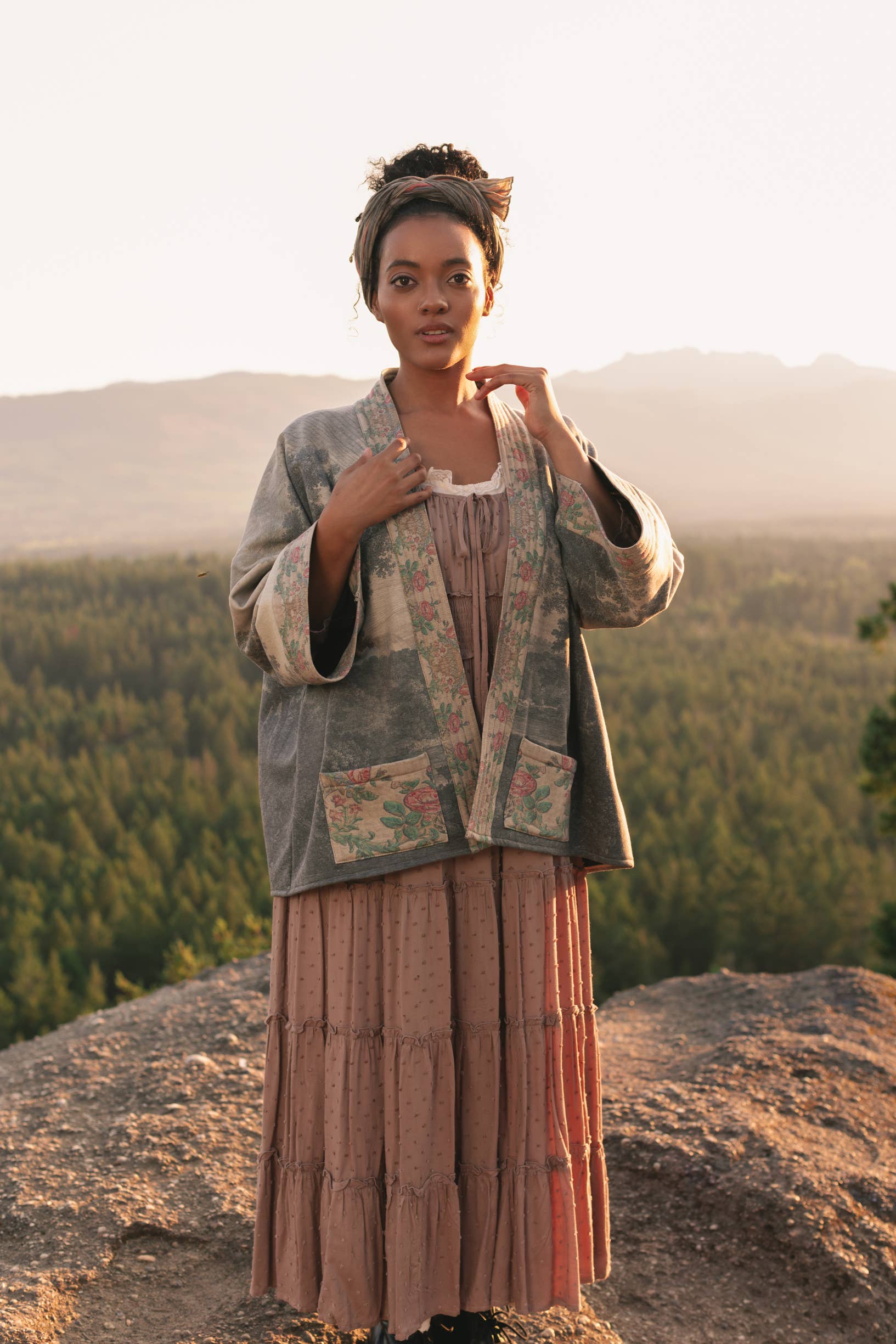Still I Rise Fleece Lined Cozy Cardigan Kimono Jacket - Out of the Blue