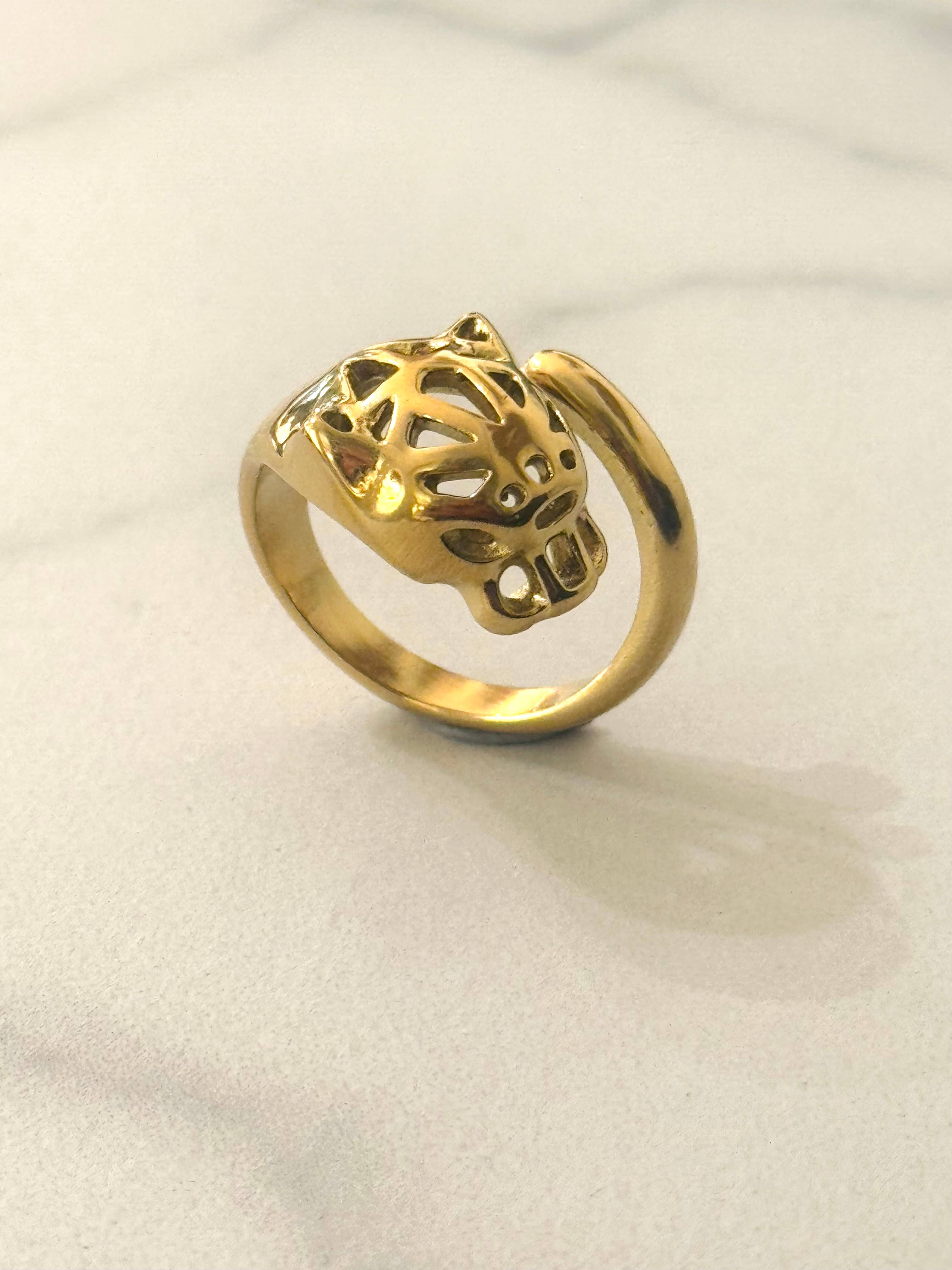 Stainless Steel Tiger Ring - Out of the Blue