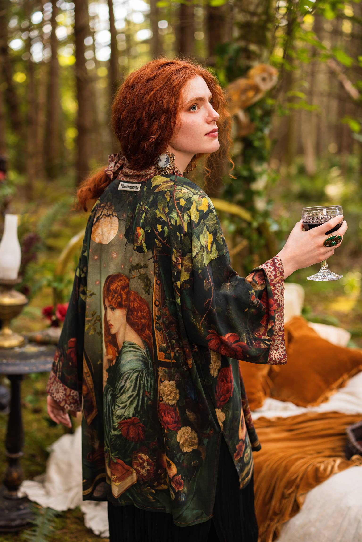 Solstice Matineé (mid-length) duster w/ Persephone & Moon