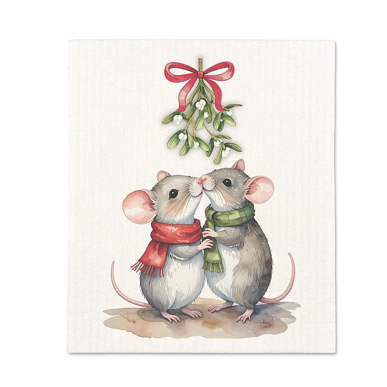 Mice Under The Mistletoe Dishcloth - Out of the Blue